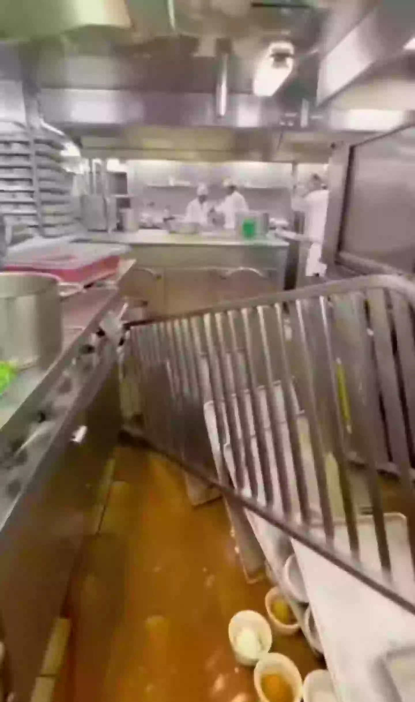 Food spilled across the kitchen. (9 News)