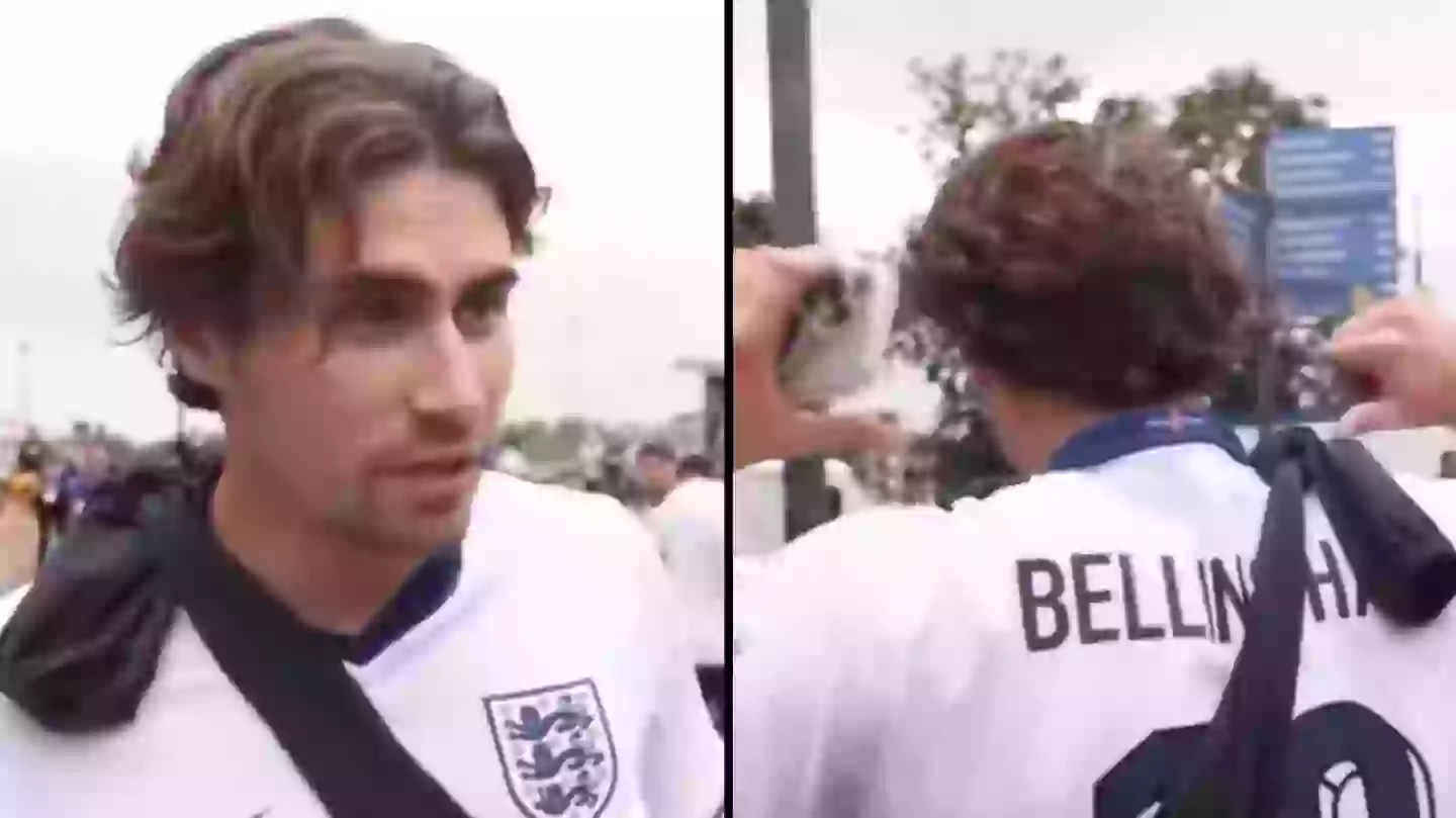 England fan has bizarre reaction after being told Bellingham has scored just as he left the ground