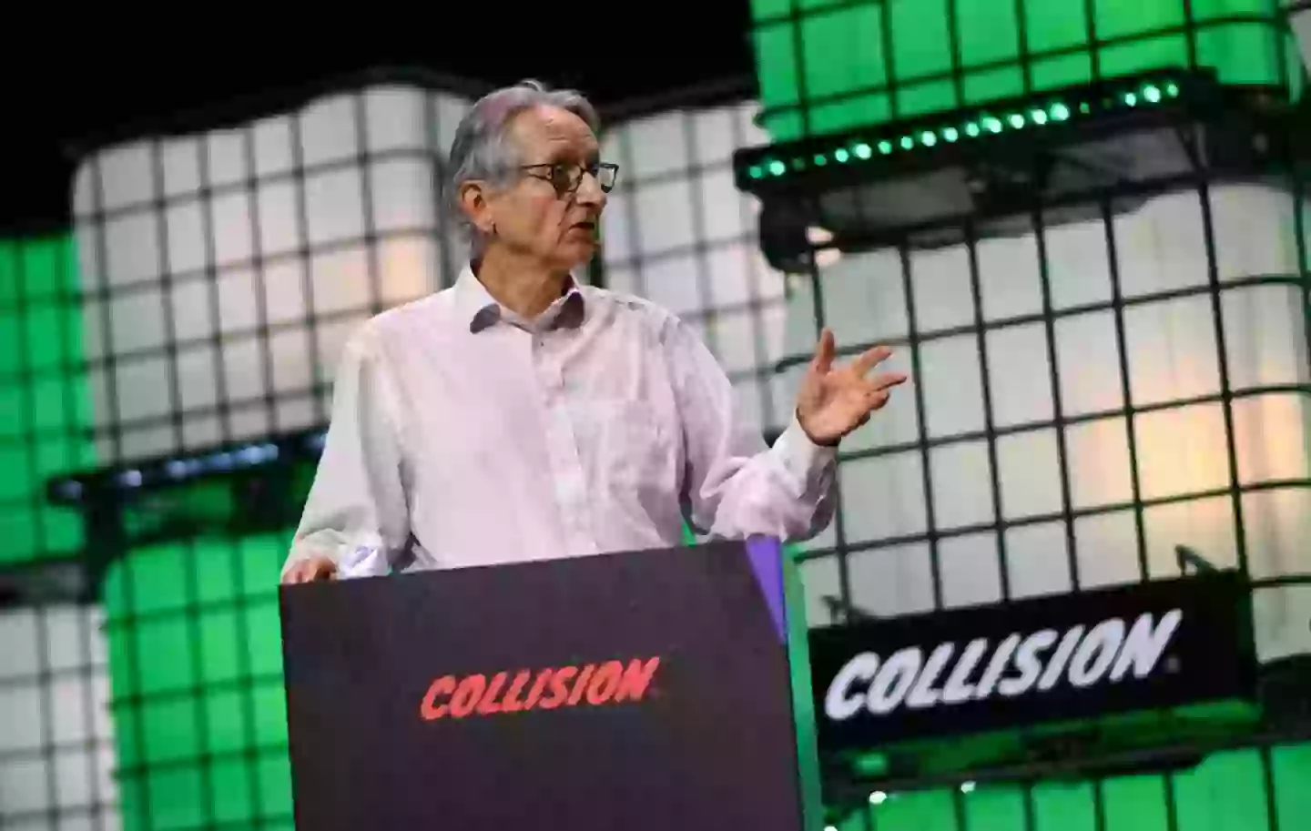 He reckons there's around a 10 to 20 percent chance that AI replaces us, so it probably won't happen (Ramsey Cardy/Sportsfile for Collision via Getty Images)