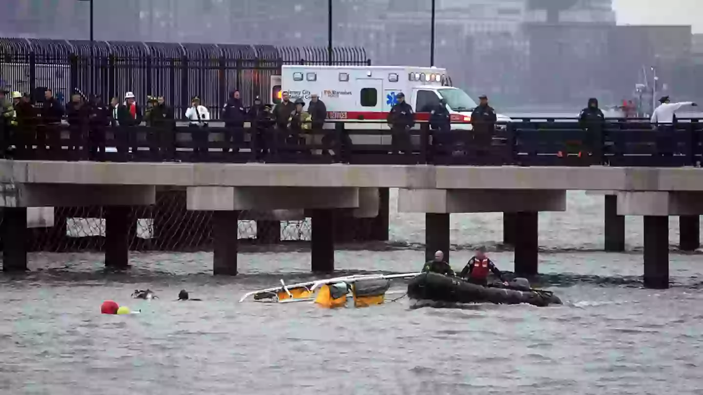 Detail spotted in footage of NYC helicopter crash shows how helicopter broke in two and plunged into river