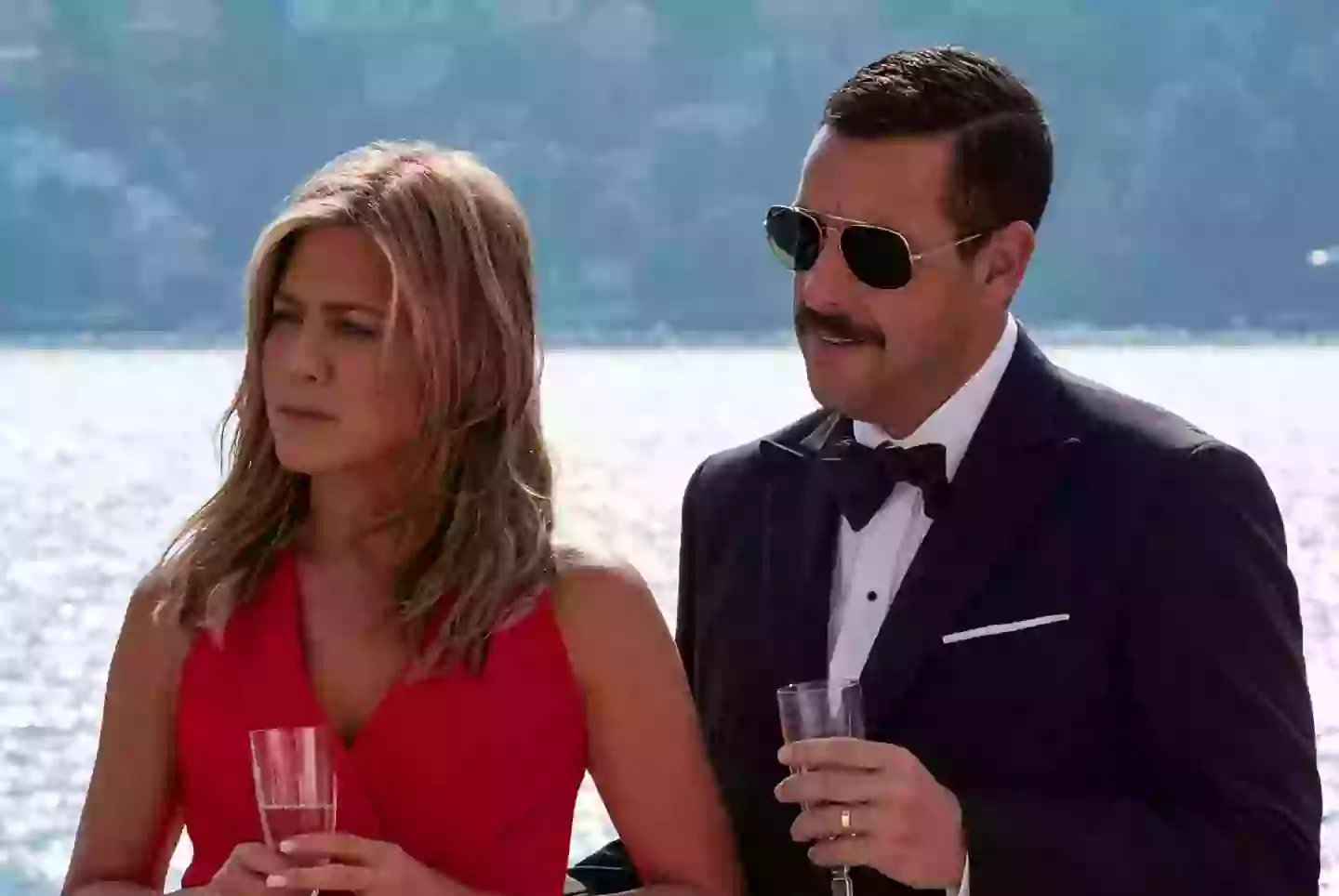 Jennifer Aniston and Adam Sandler have been mates for years. (Netflix)