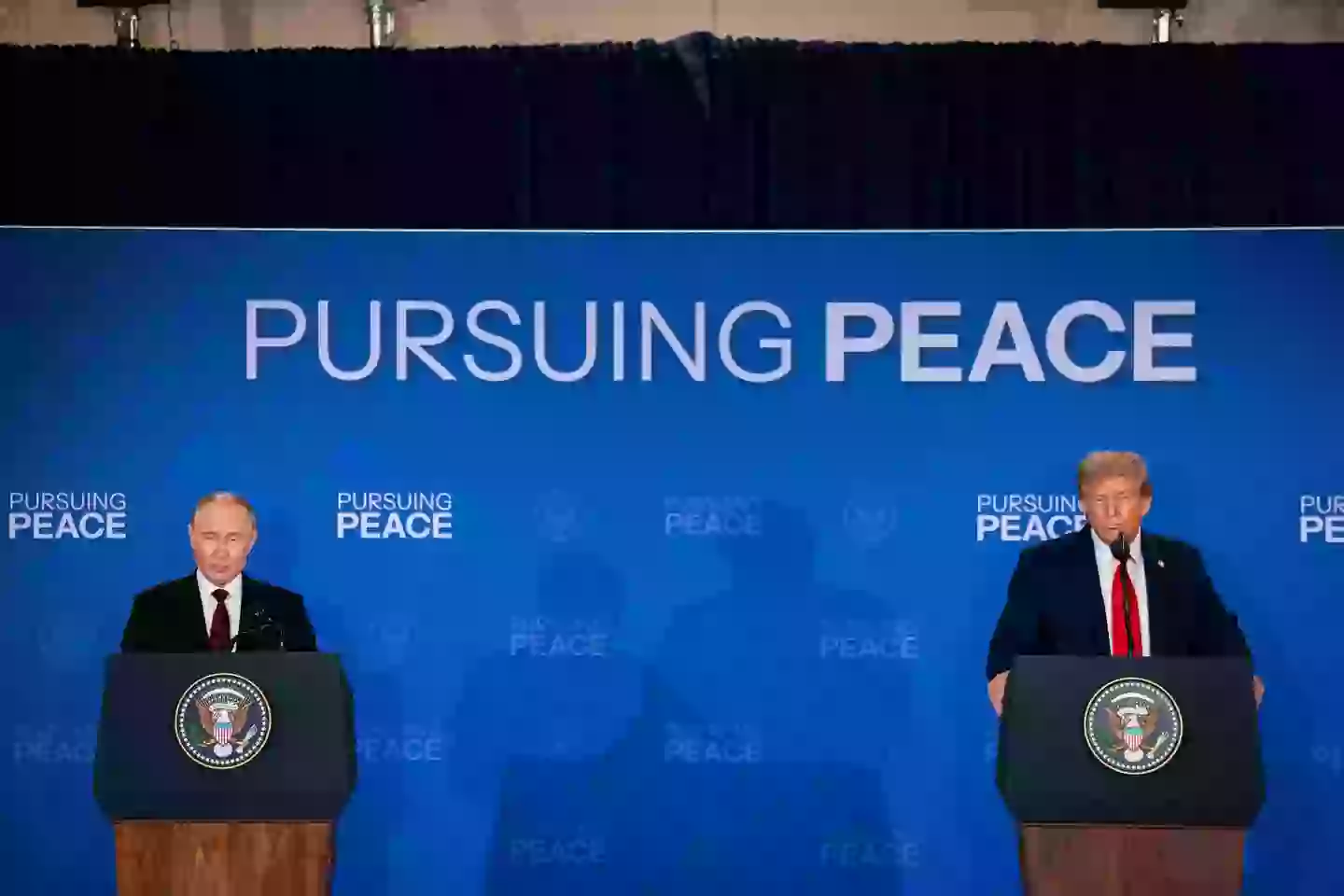 People think Putin might have used a body double during his get together in Alaska with Trump (Al Drago/Bloomberg via Getty Images