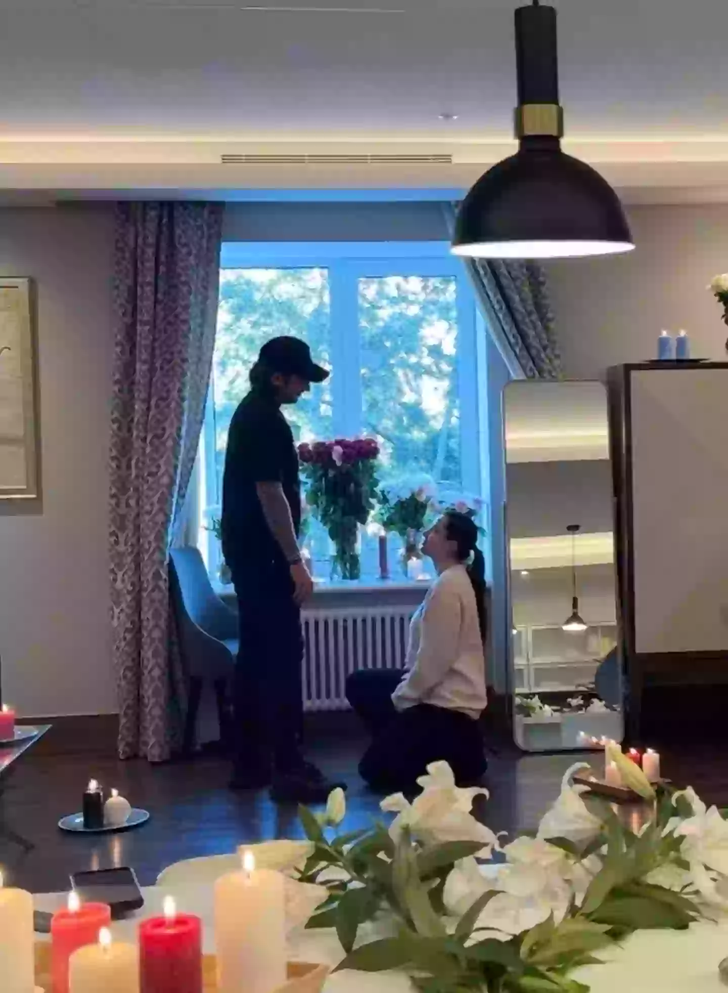 Fans were left baffled by her proposal after she shared footage of the intimate moment on Instagram (Instagram/@bellathorne)