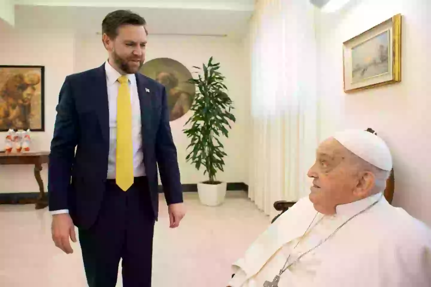 Vance said the timing of his meeting in relation to the Pope's death was 'pretty weird' (Vatican Media via Vatican Pool/Getty Images)