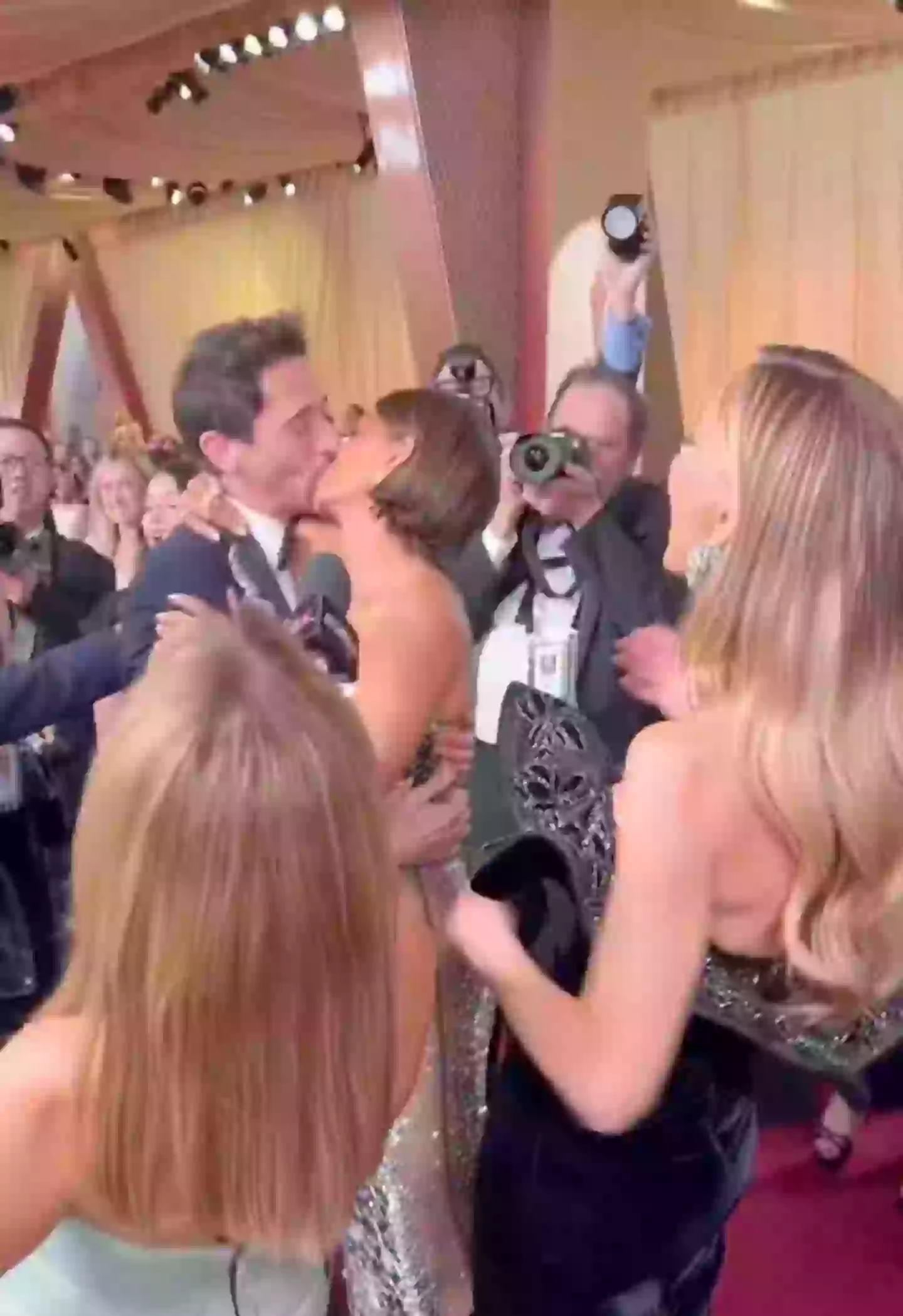 Chapman watched the kiss unfold right in front of her (Instagram/@TheAcademy)
