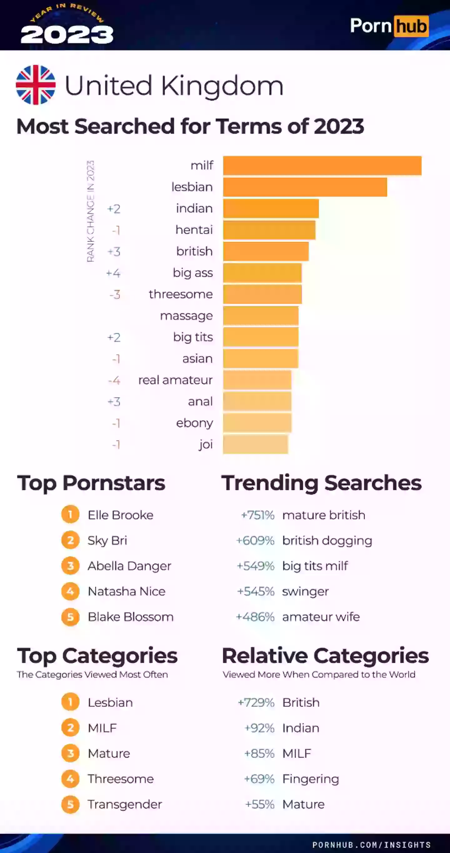 Brits provided the site with the fifth highest daily traffic, which is impressive considering how small our population is.