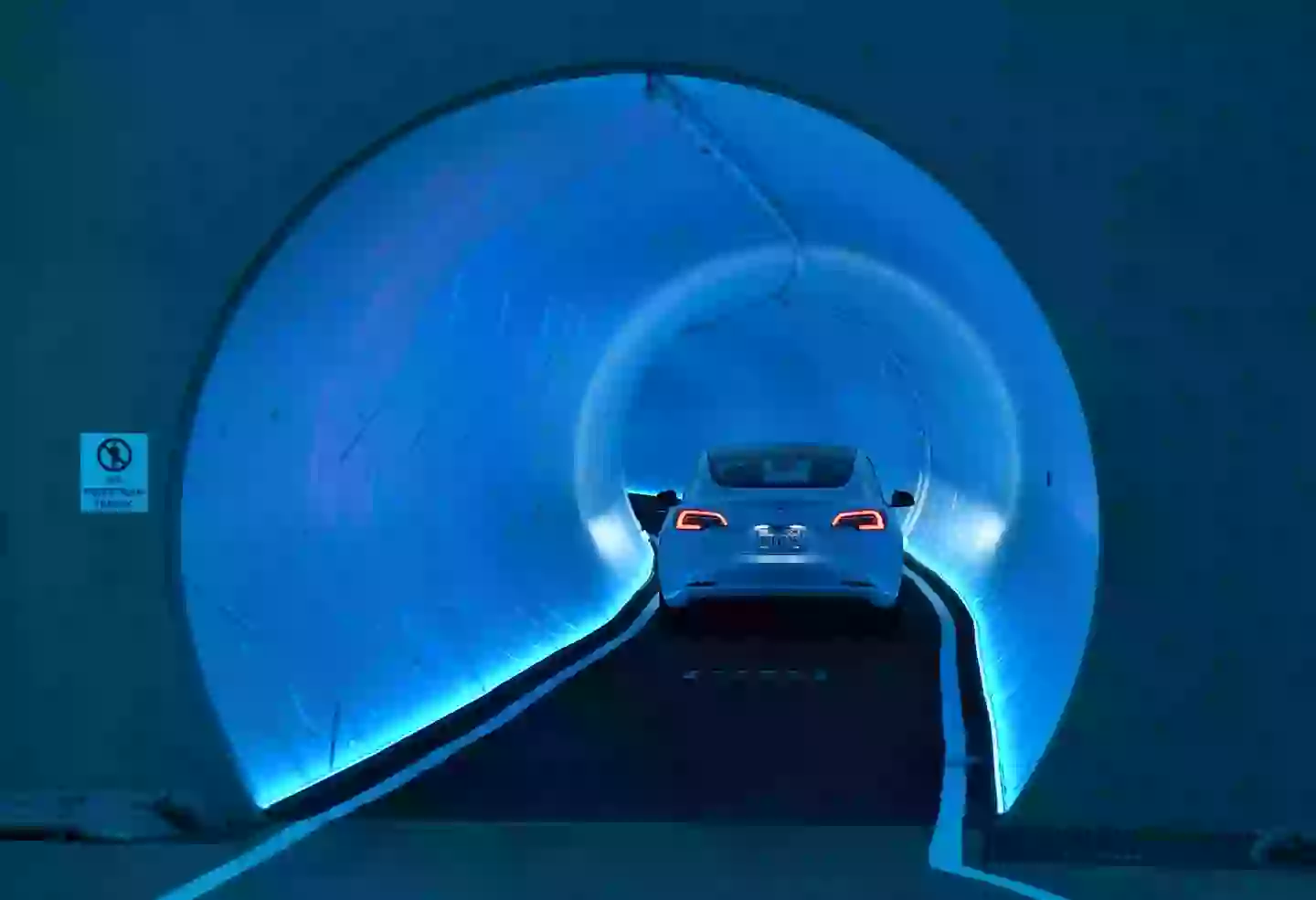The Tesla tunnel opened in Las Vegas in 2021 (Ethan Miller/Getty Images)