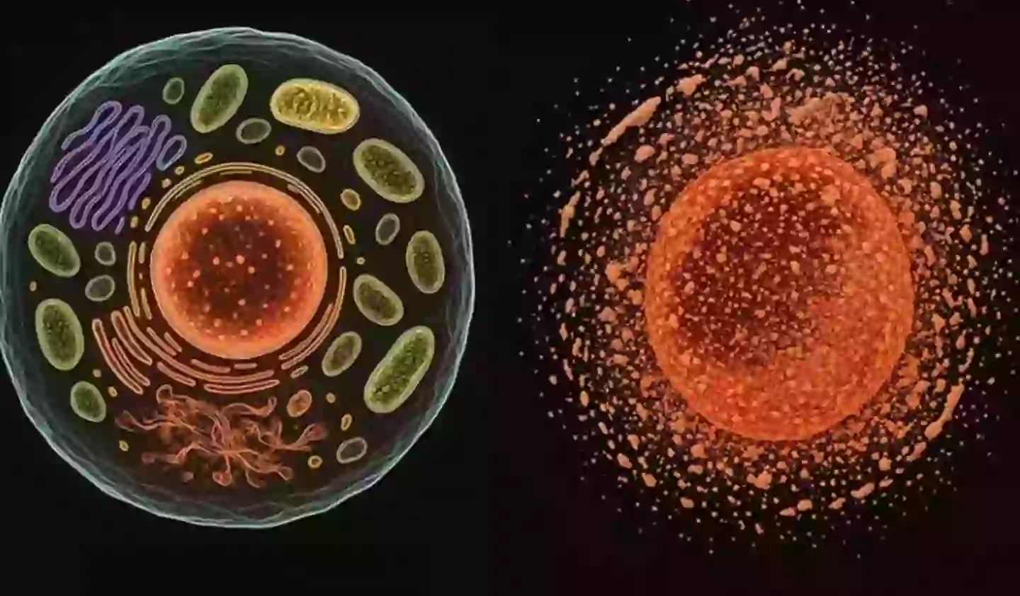 Necrosis causes dying cells to spew their contents to surrounding areas (UCL)