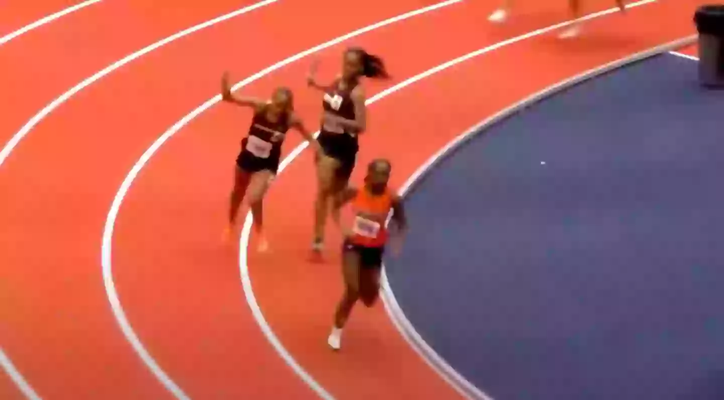 Footage showed the teenage athlete being struck with the baton (ABC)