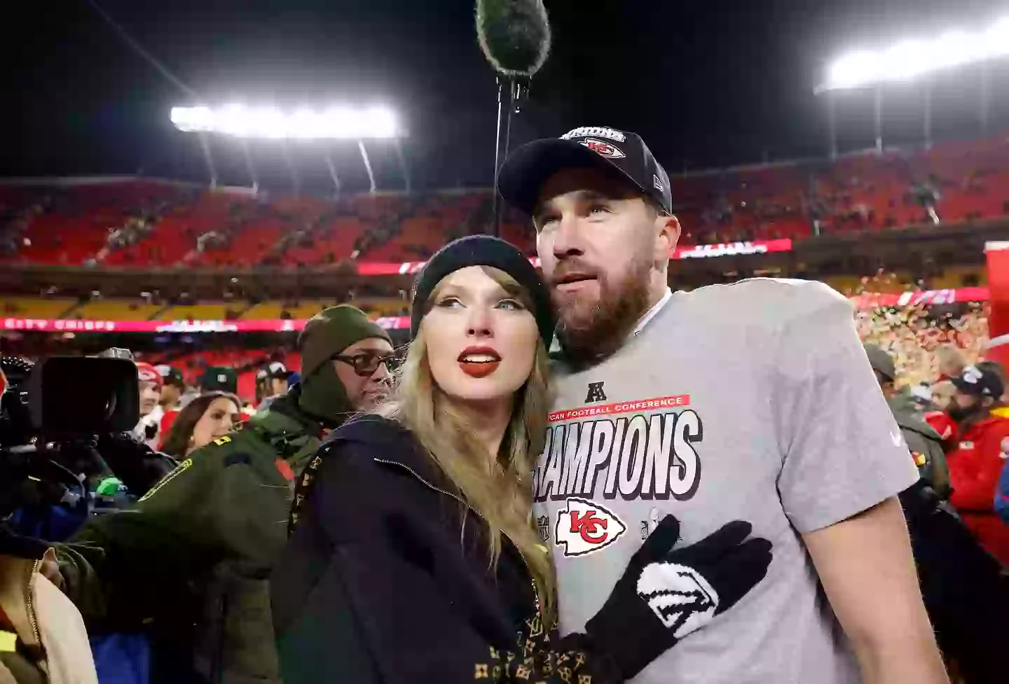 Kelce and his girlfriend Taylor Swift (David Eulitt/Getty Images)