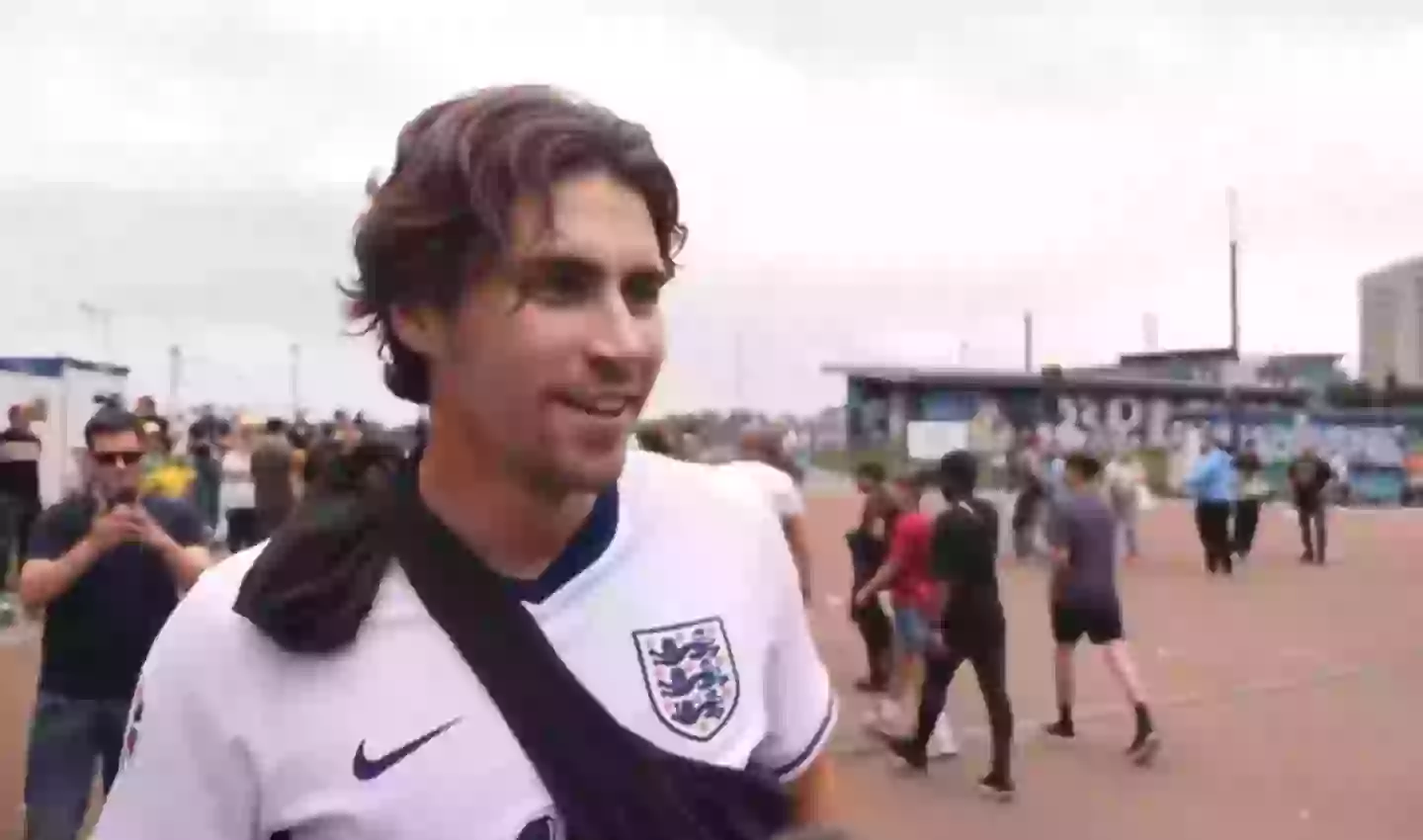 This England fan had left the game early. (Sky News)