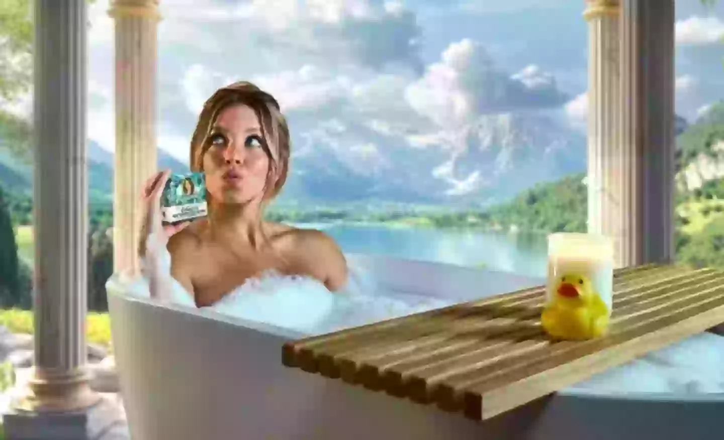 The bars of soap are made with her bathwater. (Dr. Squatch)