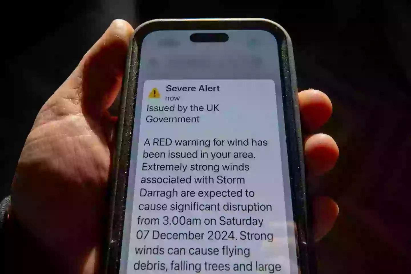 The alert may be used in situations of severe weather (Anna Barclay/Getty Images)