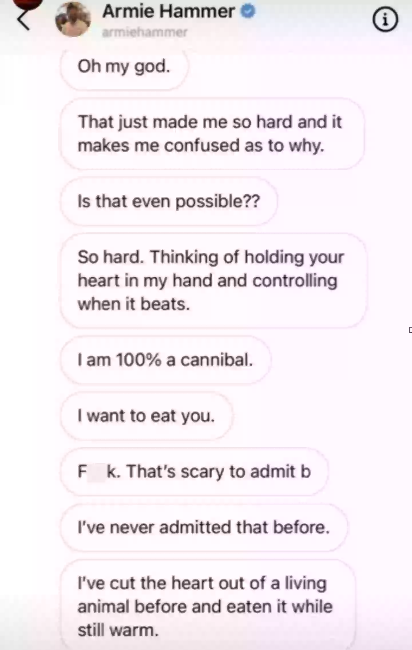 Armie Hammer's text messages