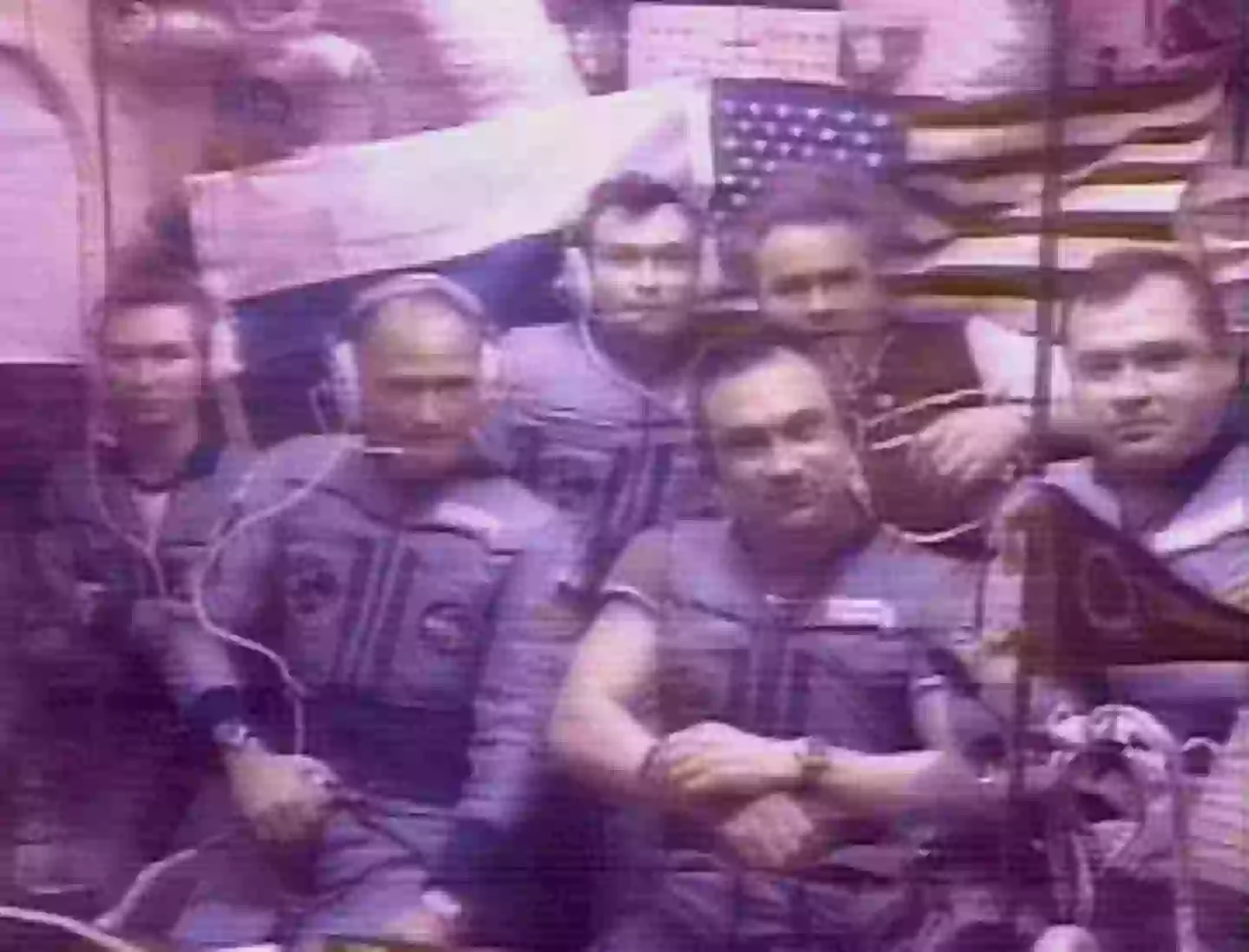 Polyakov and other crew on the Mir space station in 1995 (AFP via Getty Images)