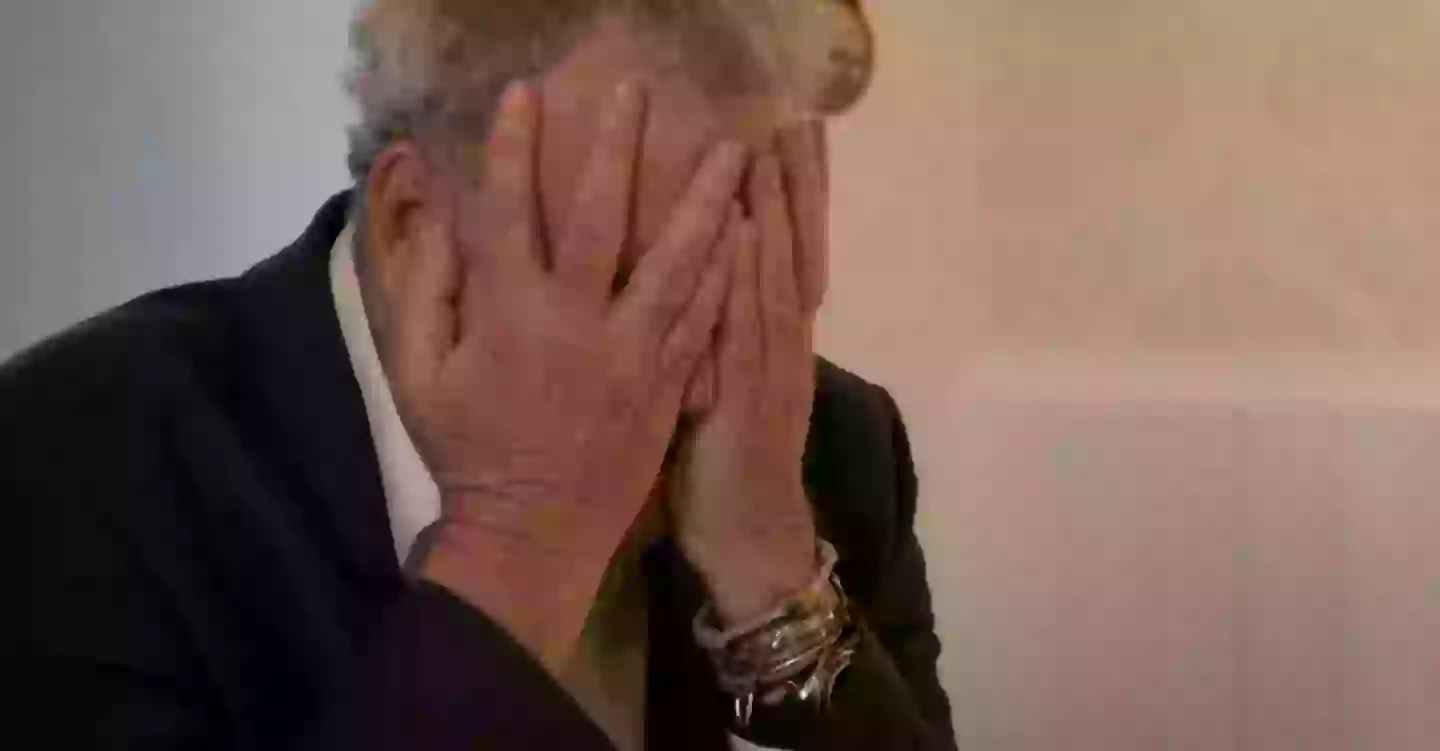 The meeting left Clarkson with his head in his hands (Prime Video)