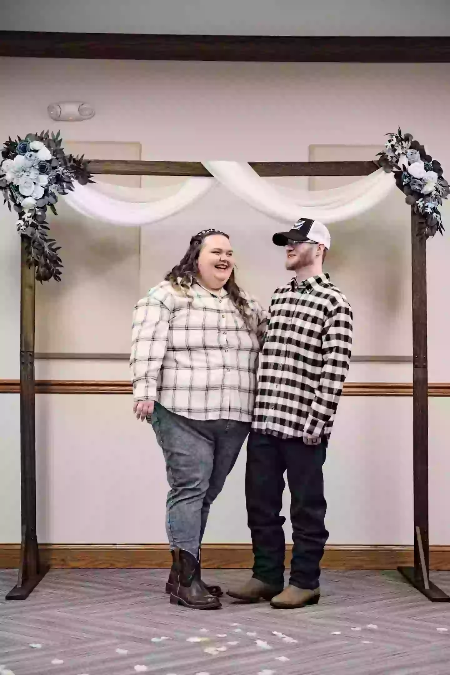 The couple tied the knot in January, and didn't spend a fortune on the big day (Kennedy)