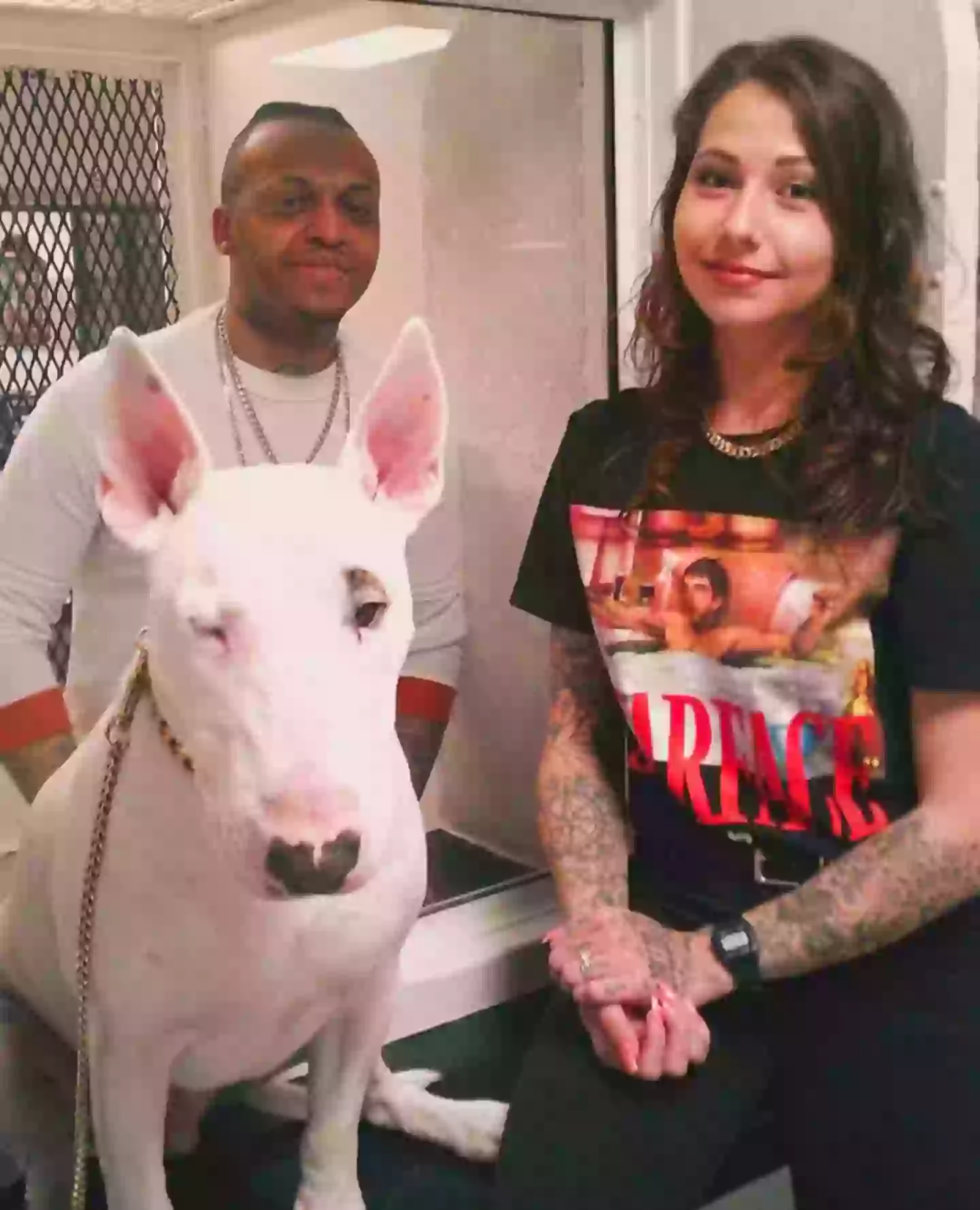 Helene Noa Dubois held up their dog to watch as Steven Lawayne Nelson was executed (Instagram/@justice_for_steven_nelson)