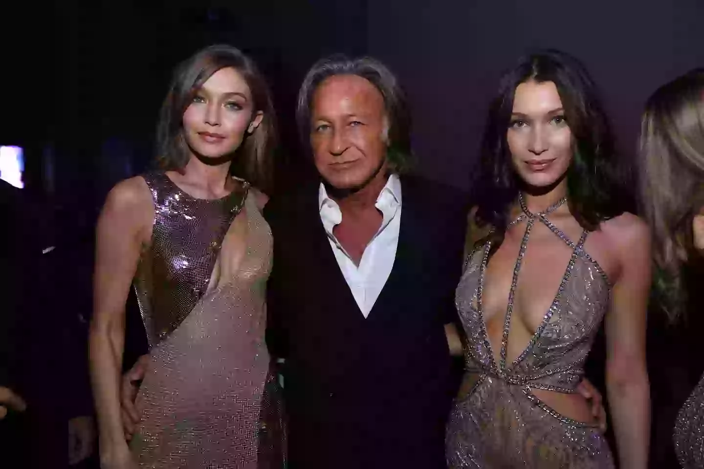 Gigi, Mohamed and Bella Hadid. (Dimitrios Kambouris/Getty Images for Victoria's Secret)