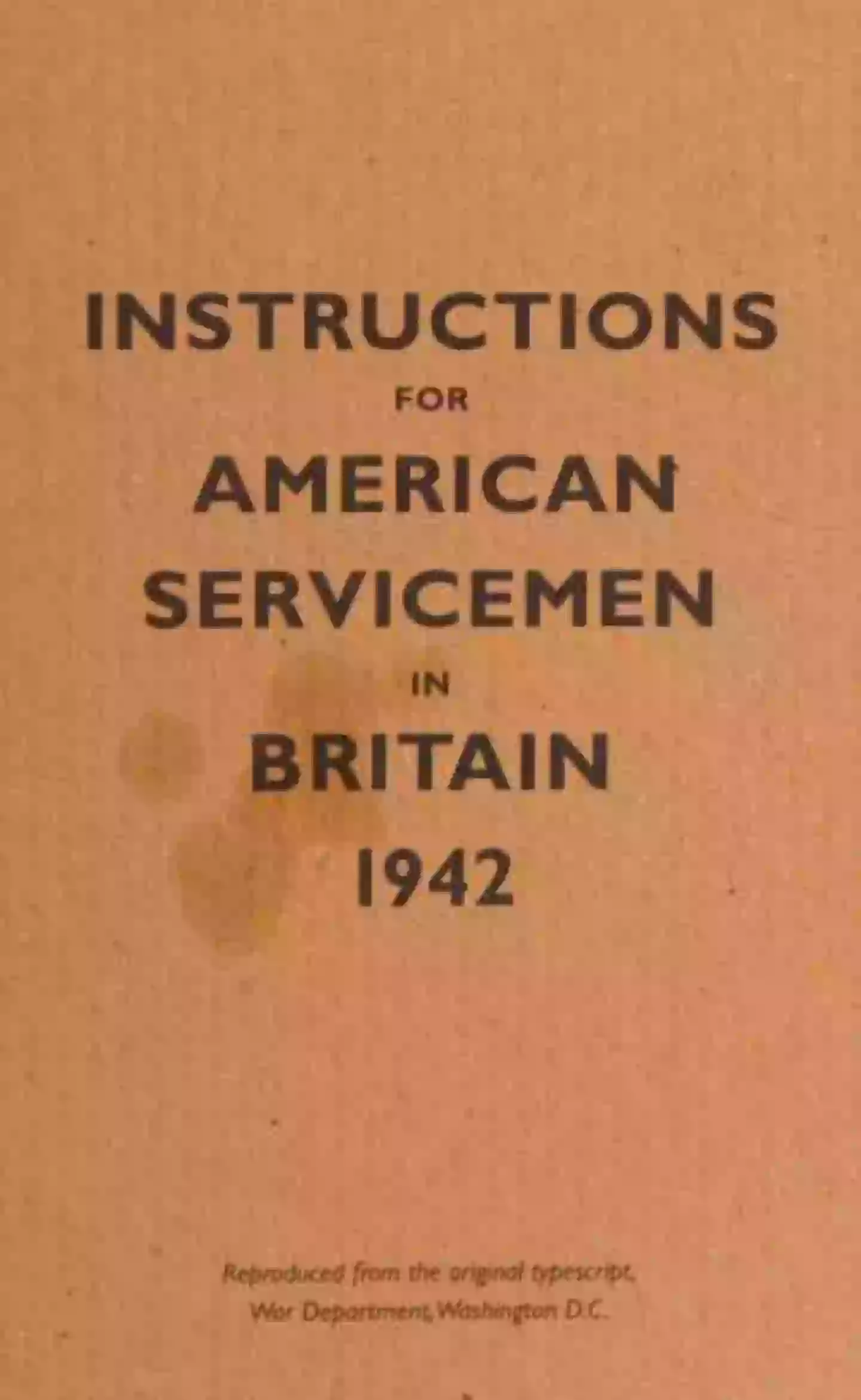 The book was given to Americans coming to Britain. (Bodleian Library, University of Oxford)