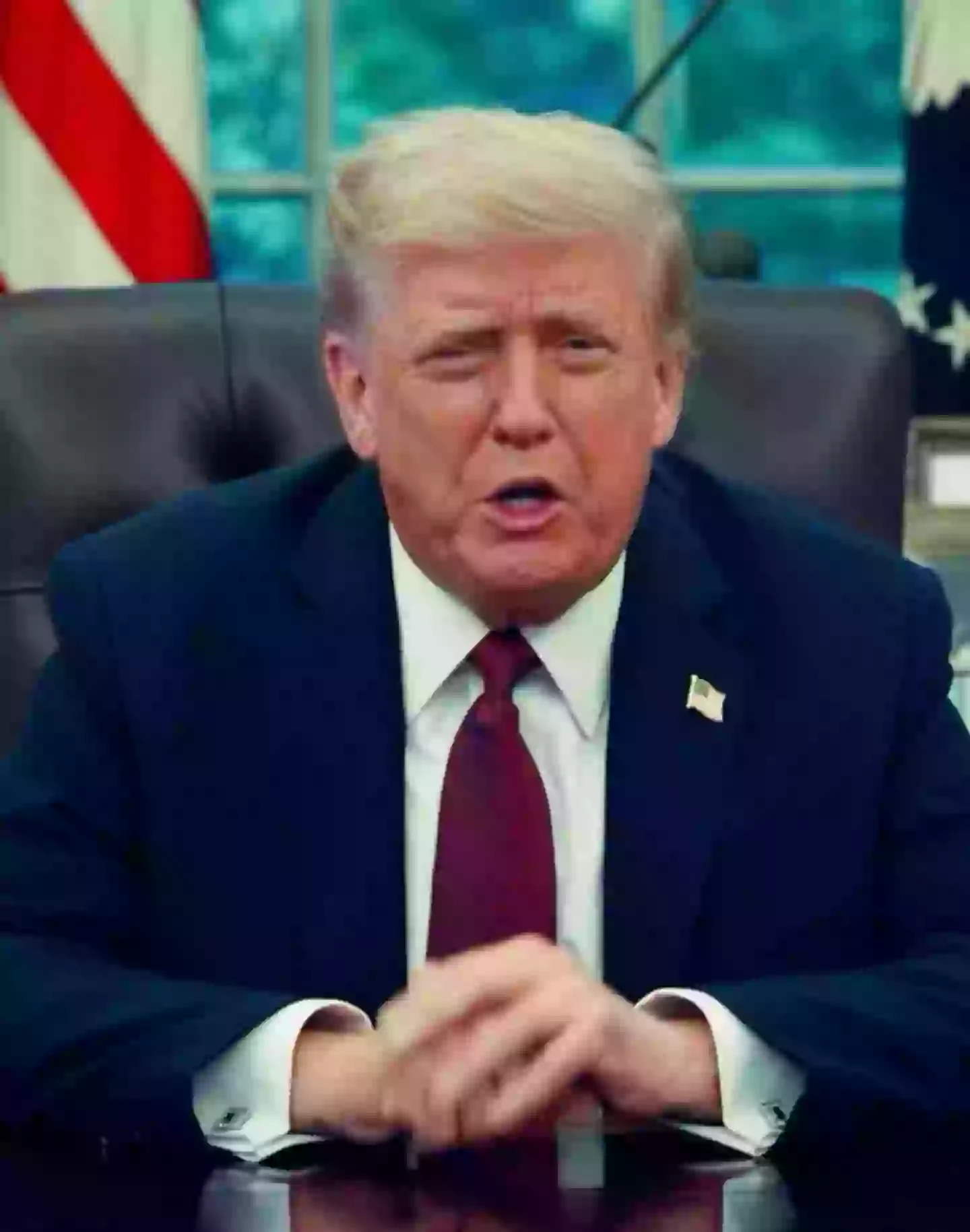 Viewers say his finger 'goes missing' in the clip (Instagram/@potus/@whitehouse)