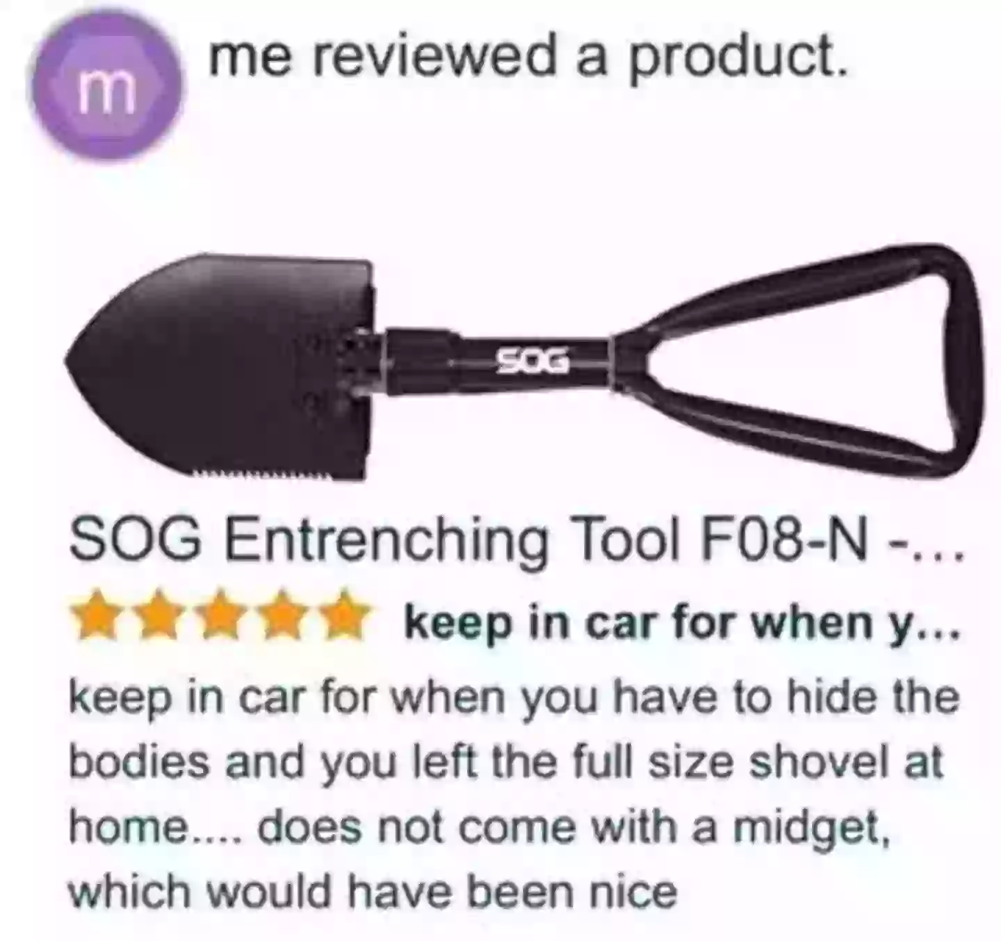 One of his many bizarre reviews