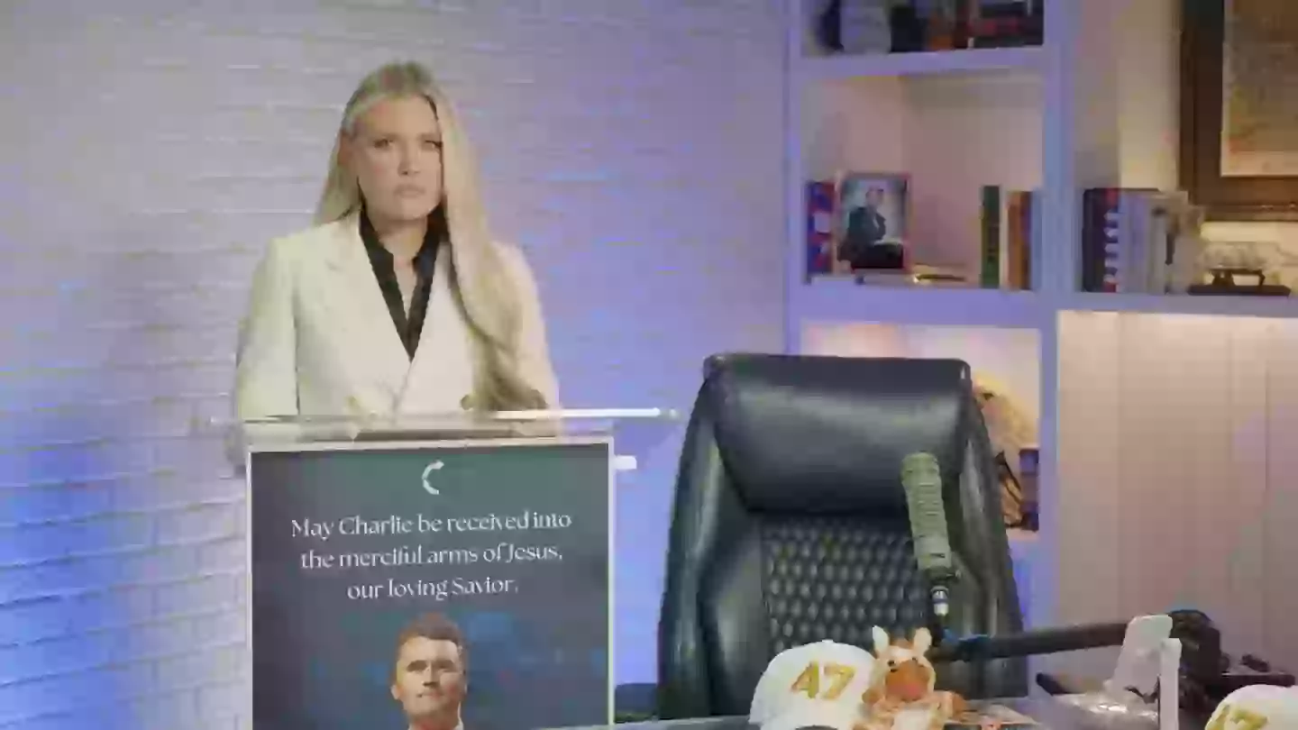 Erika bravely spoke to the public following her husband's death (X/charliekirk11)