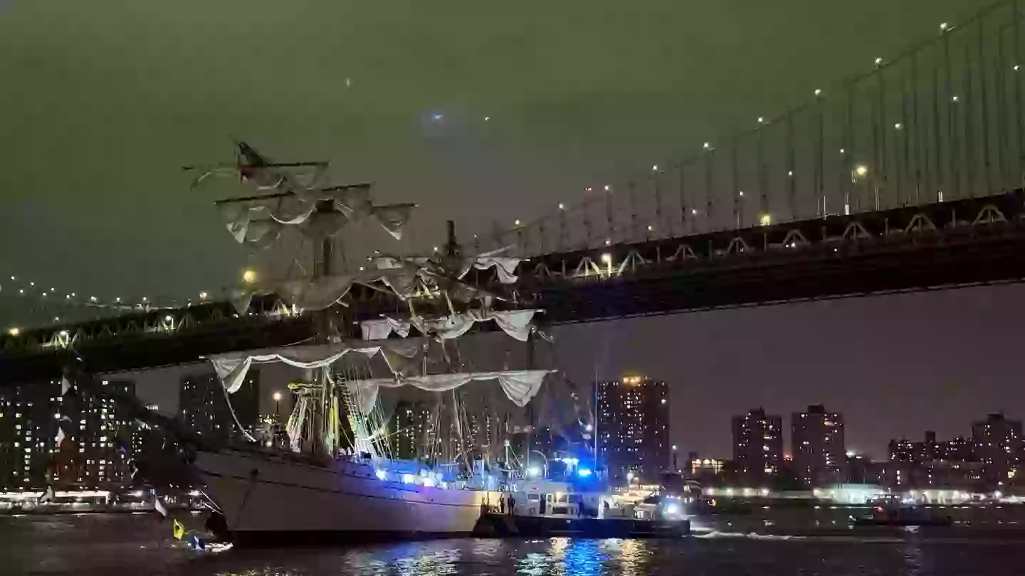 The naval vessel was heading the wrong way when it crashed (Myles Miller/Bloomberg via Getty Images)