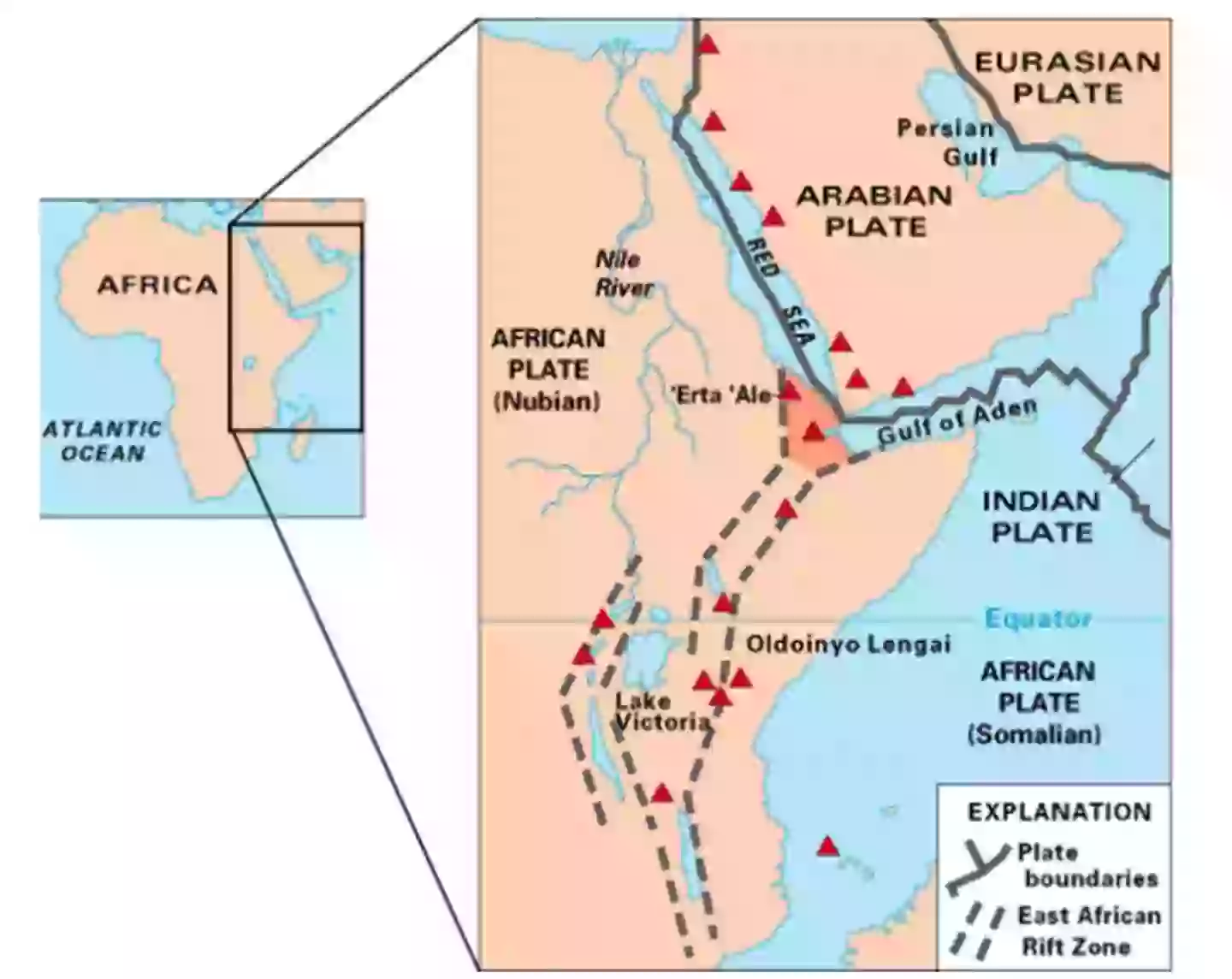 The East African Rift is being pulled apart (USGS)