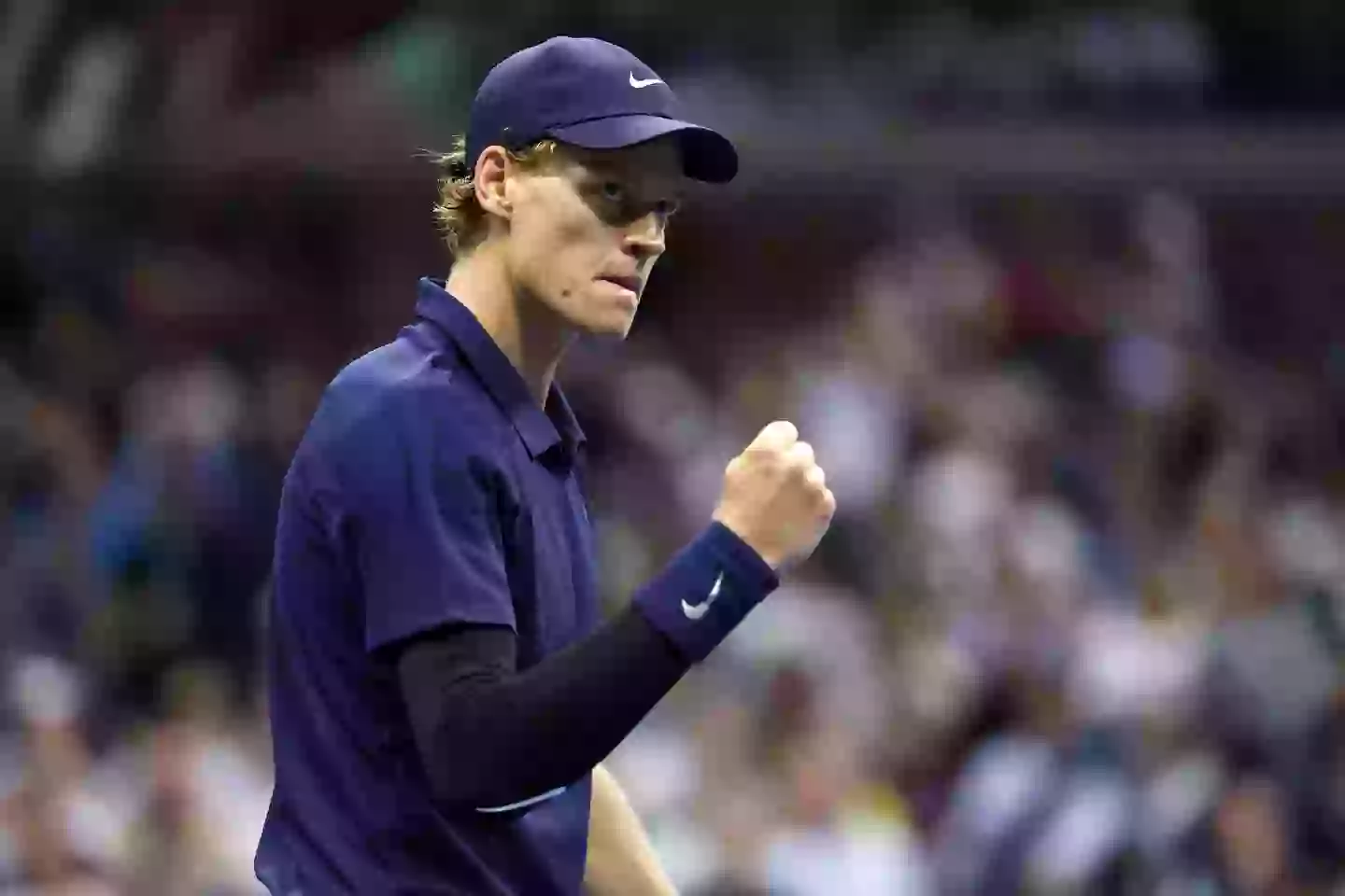 Jannik had just secured his place in the quarterfinals. (Al Bello/Getty Images)