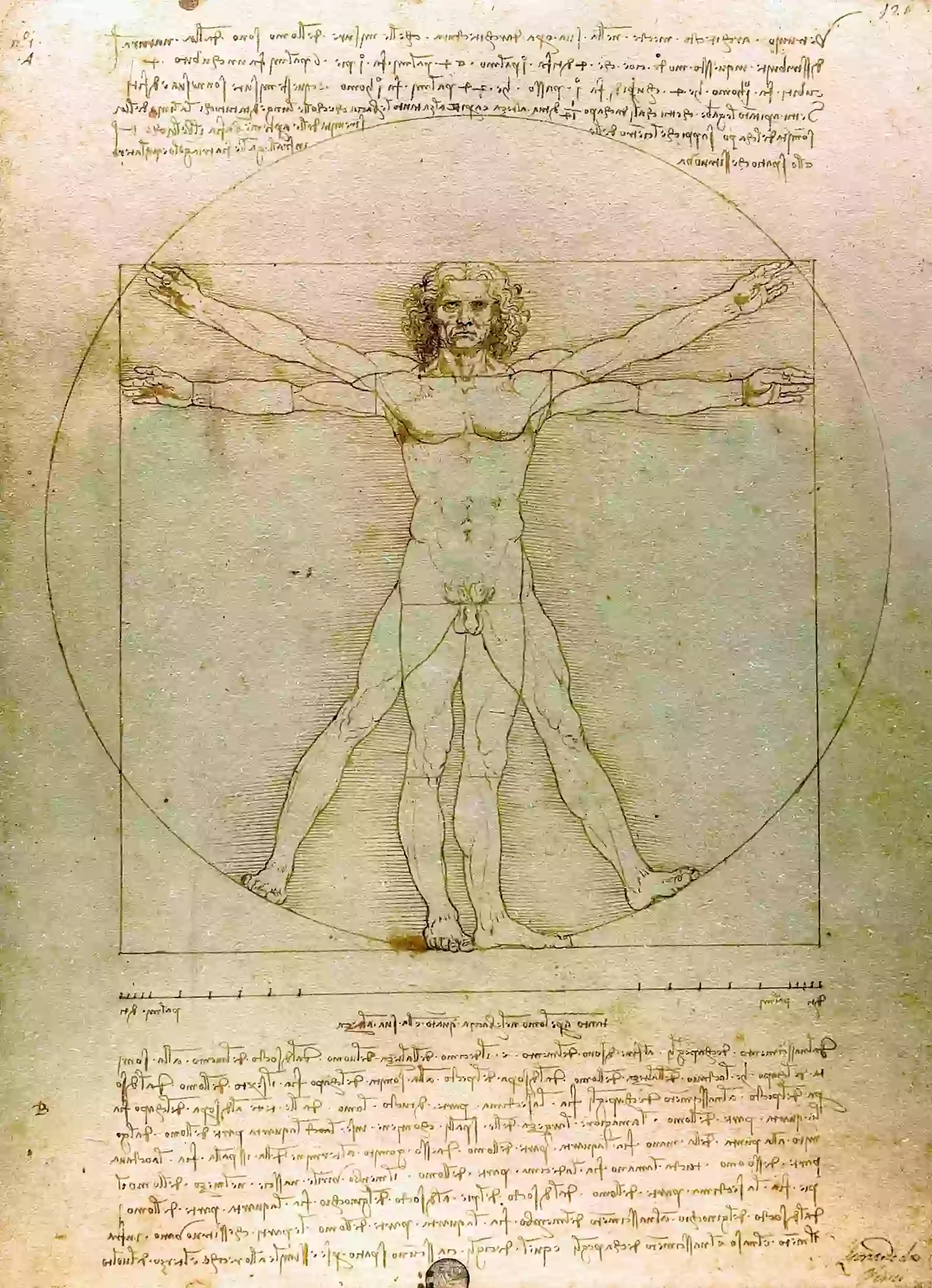 Vitruvian Man, by Leonardo Da Vinci, notice any shapes? (Photo12/Universal Images Group via Getty Images)