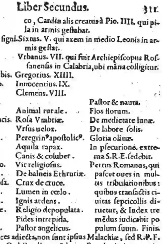 The Prophecy of Popes has been scorned by experts