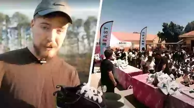 MrBeast responds to backlash after giving 20,000 kids in Africa shoes ...