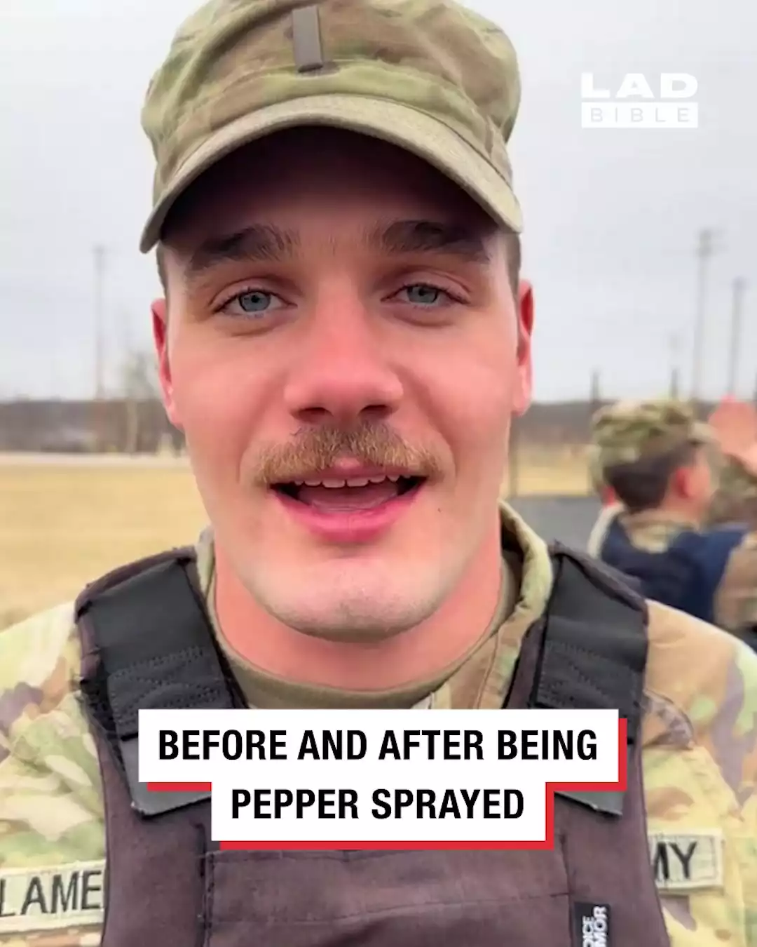 Before and after being pepper sprayed