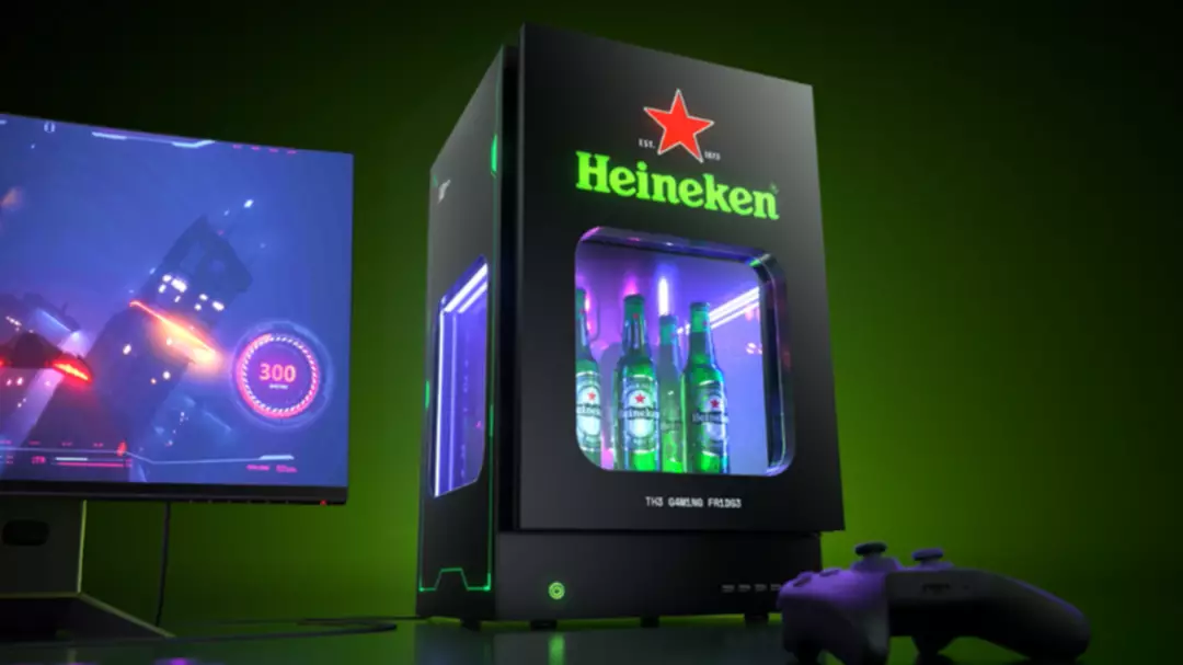Heineken has built a gaming PC that has a beer fridge inside