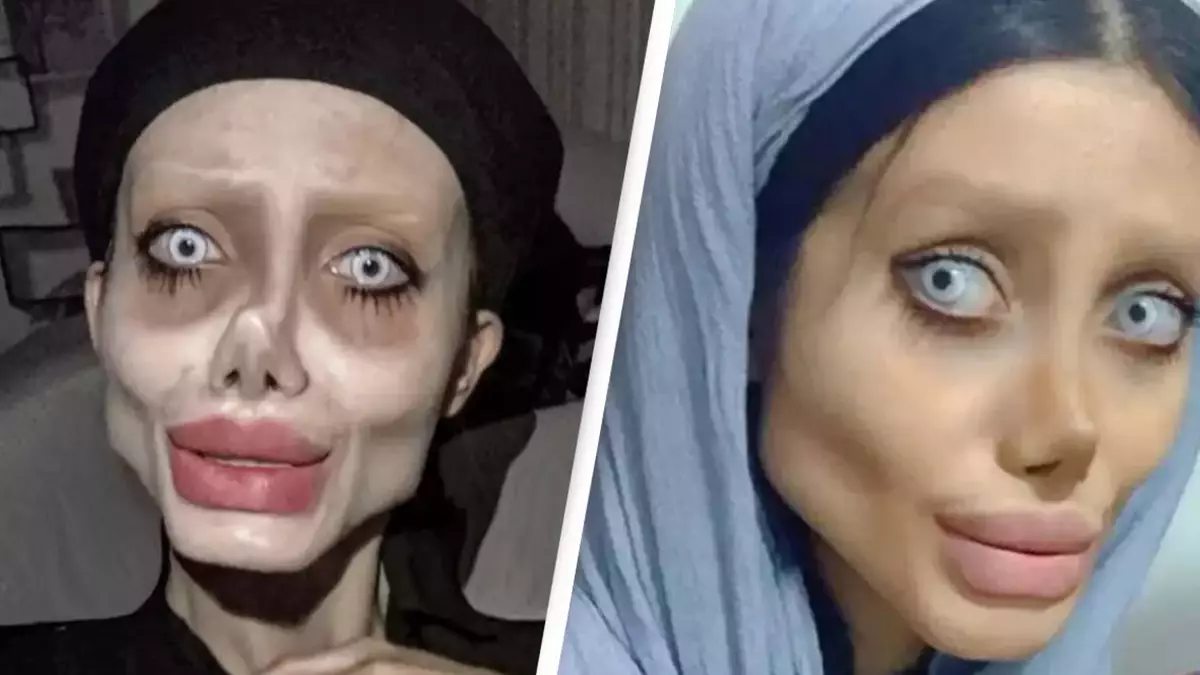 'Zombie Angelina Jolie' revealed her real face after she was released from prison