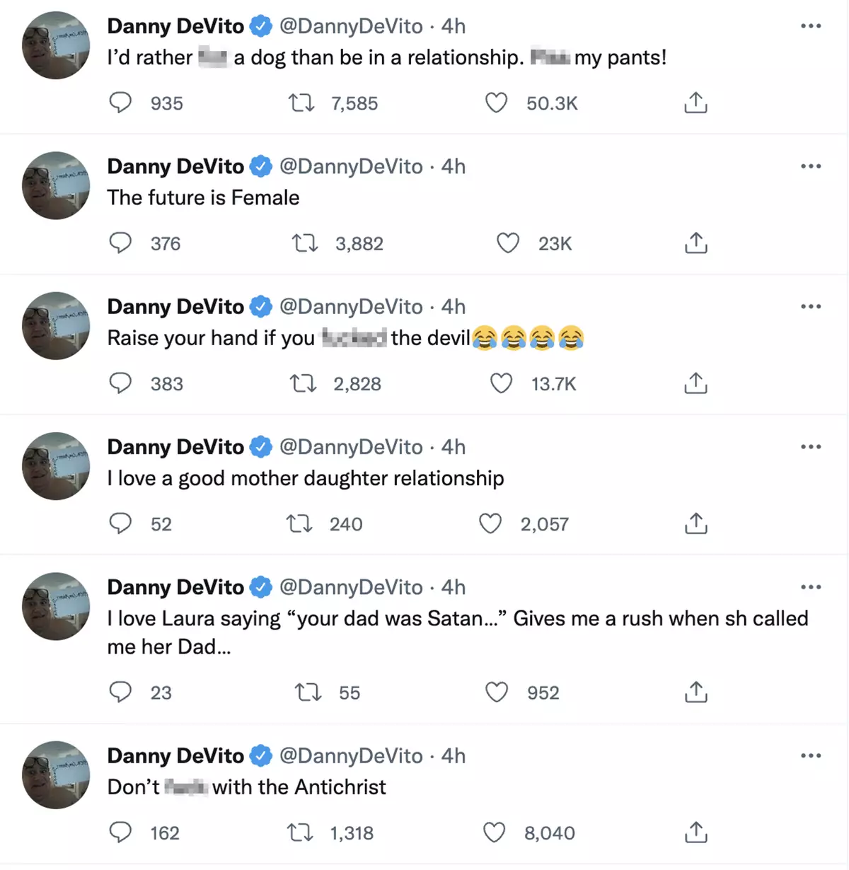 Danny DeVito fans baffled as actor posts series of bizarre NSFW tweets