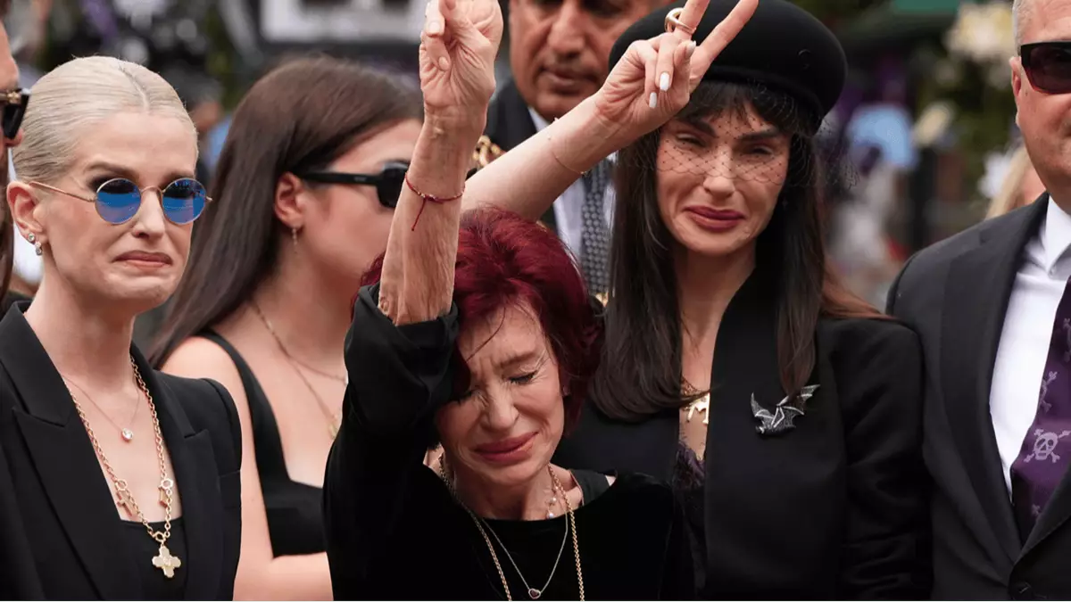 Meaning behind Sharon Osbourne's heartbreaking gesture to Ozzy as she pays tribute during his procession