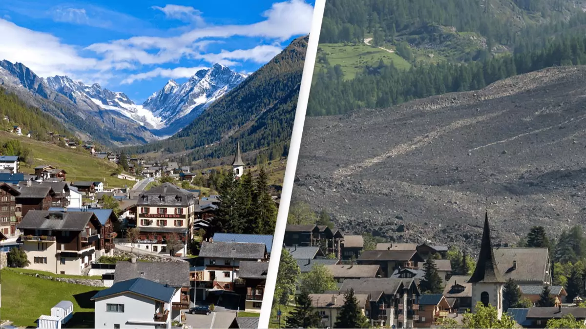 Shocking before and after photos show entire village buried after ...
