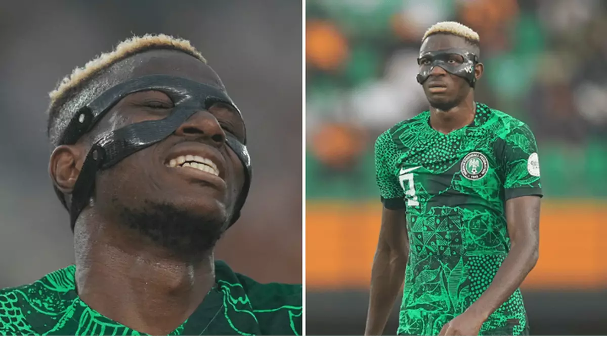 Osimhem Mask Why Victor Osimhen is wearing a mask during Nigeria vs Ivory Coast ...
