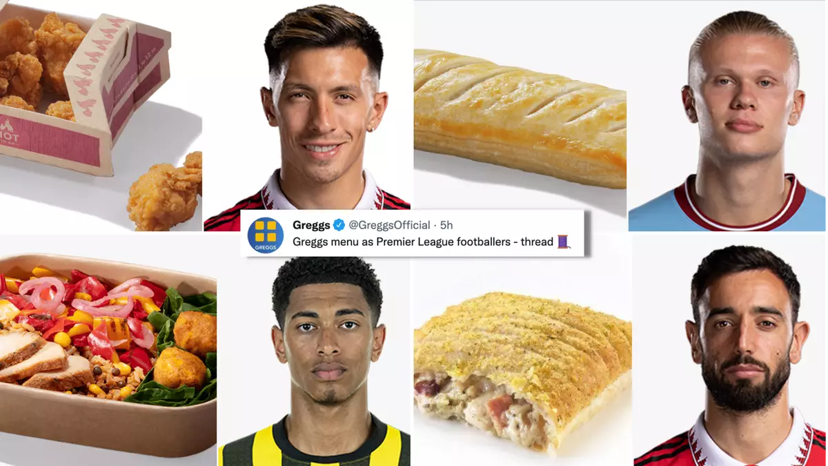 Greggs sensational thread of footballers as items on their menu