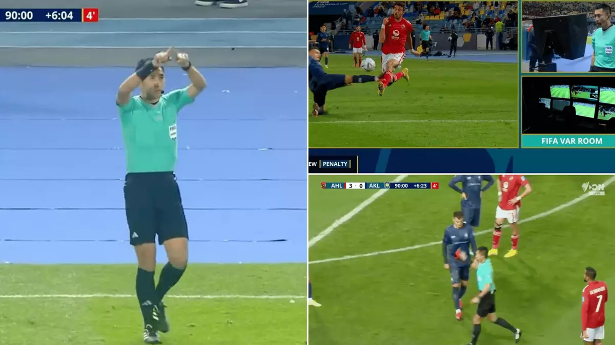 Explaining Var Images FIFA Club World Cup referee explains VAR decision to fans in stadium ...