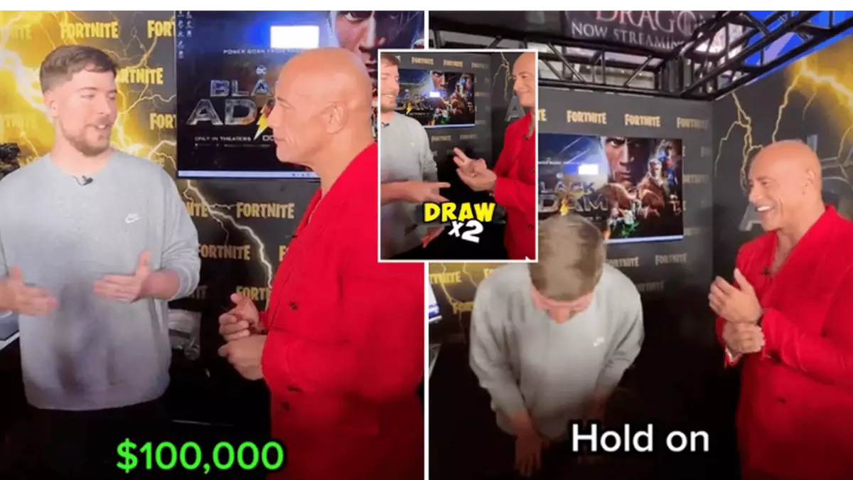 Dwayne 'The Rock' Johnson and MrBeast have intense $100,000 game of ...