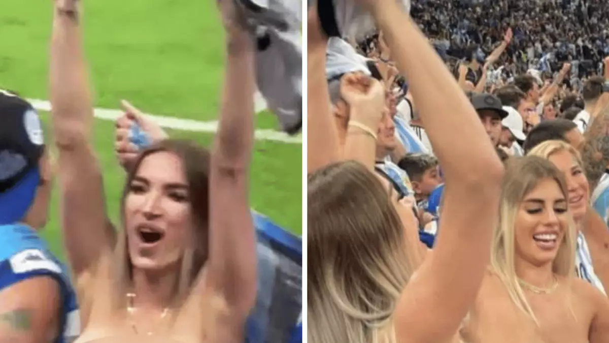 Window Flasher Spectators Topless Argentina fan who flashed during World Cup final escapes ...