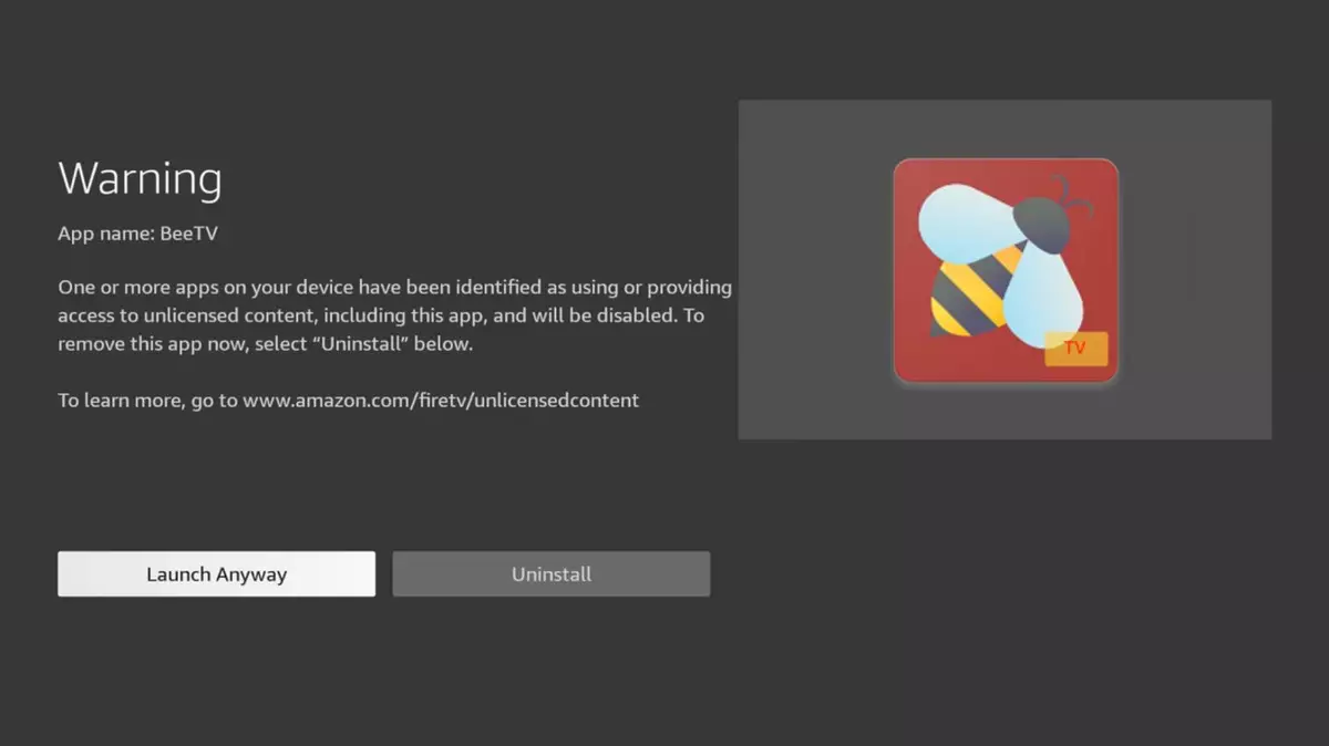 Streaming Sign Warning Fire Stick users receive warning message while illegally streaming as ...