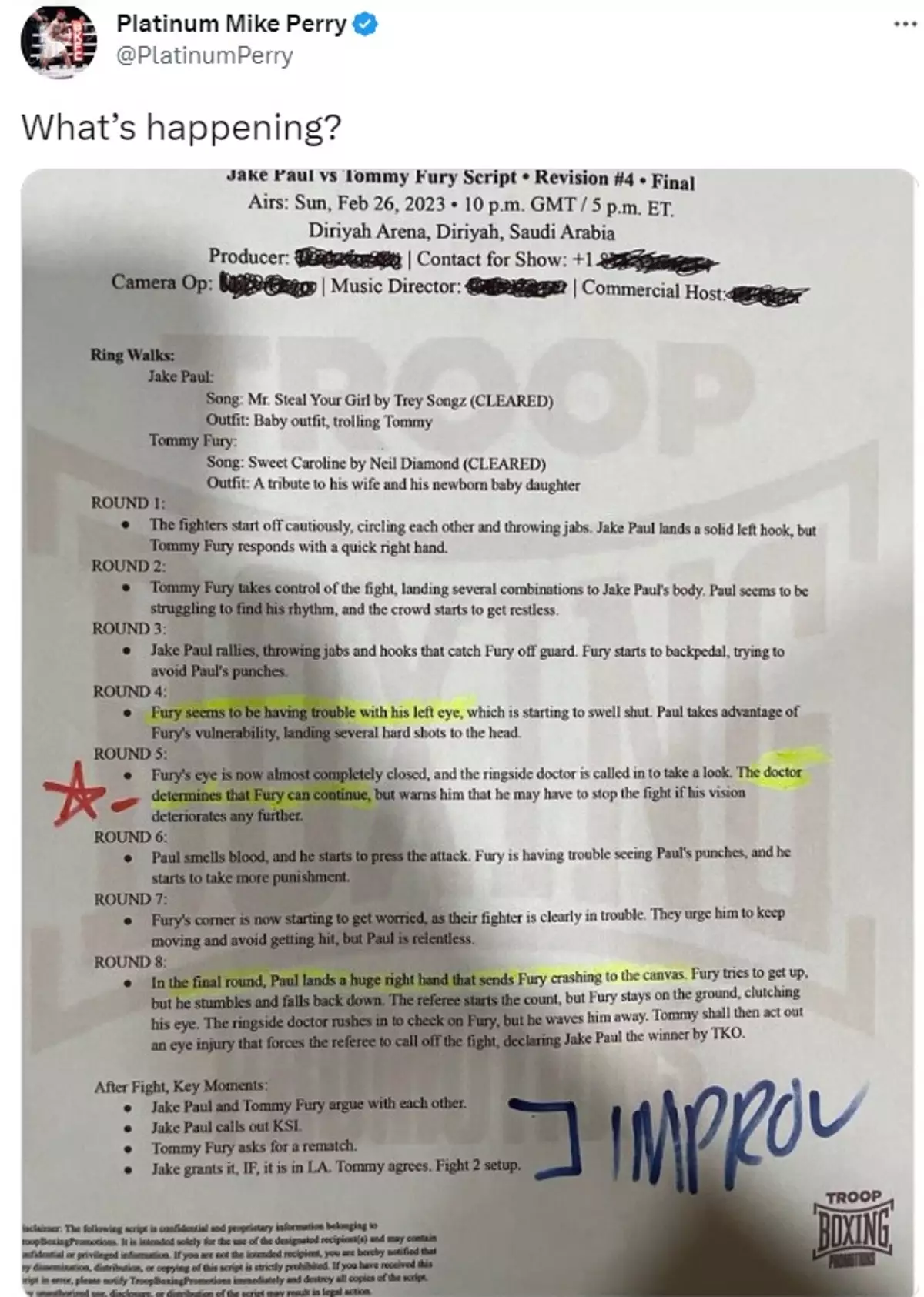 Guy who posted fake script before Jake Paul fight received angry ...