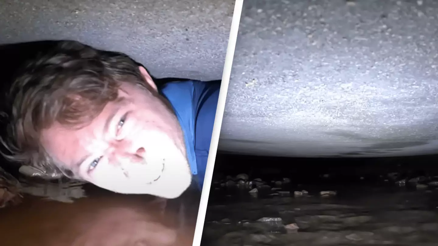 Heart-stopping footage of explorer almost getting stuck in a cave is ...