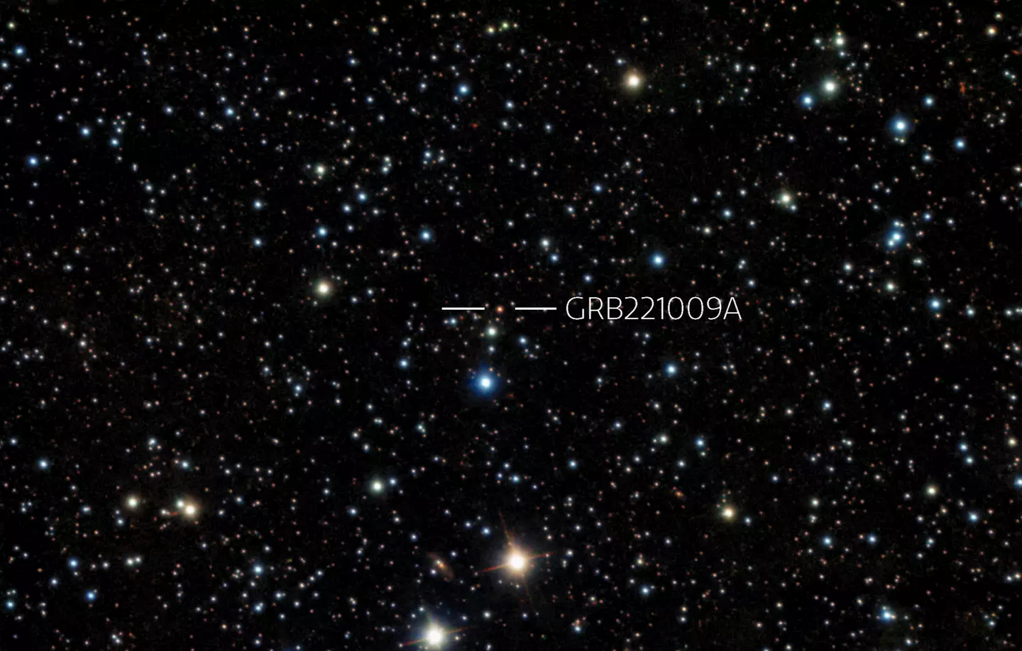 Pemandangan GRB221009A dari Gemini South di Chili. (Unilad / Observatorium Gemini Internasional/NOIRLab/NSF/AURA/B. O'Connor/ J. Rastinejad & W. Fong)