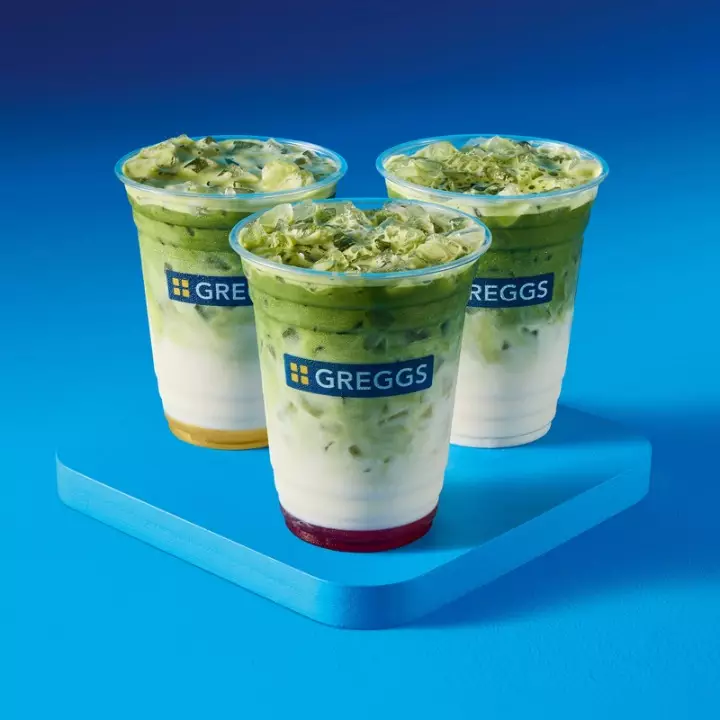 There are three versions of the beverage to choose from - plain, vanilla, and strawberry (Greggs)