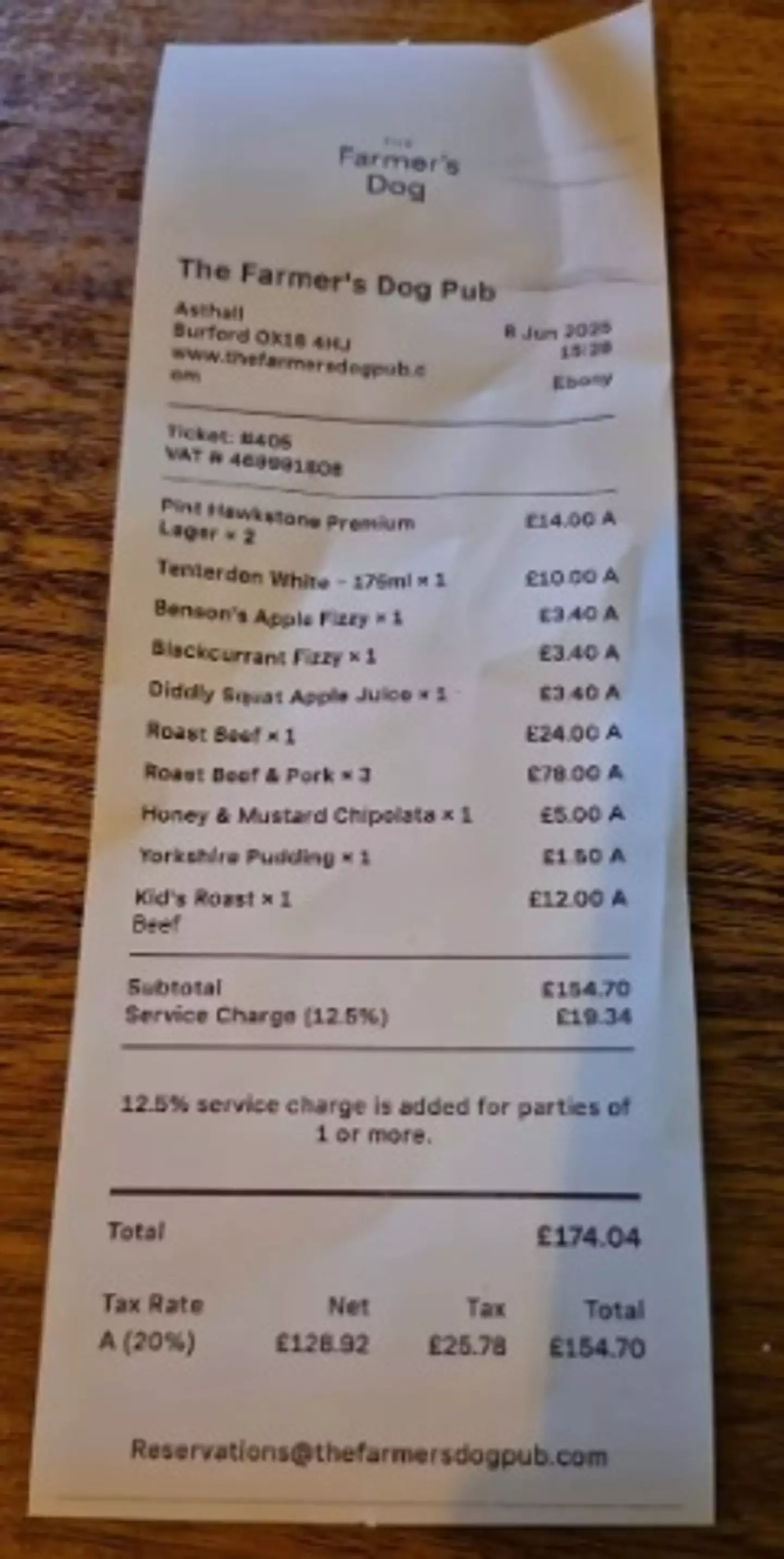 The receipt in question from The Farmer's Dog (Facebook)